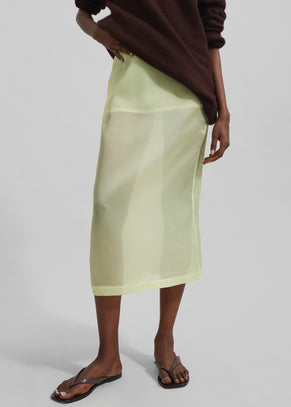 Renna Organza Midi Skirt - Yellow