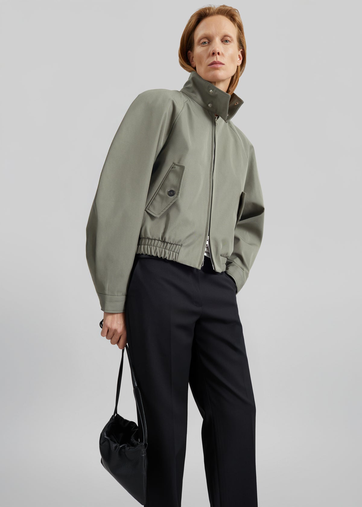 Rennes Curved Blouson Jacket - Sage - 1