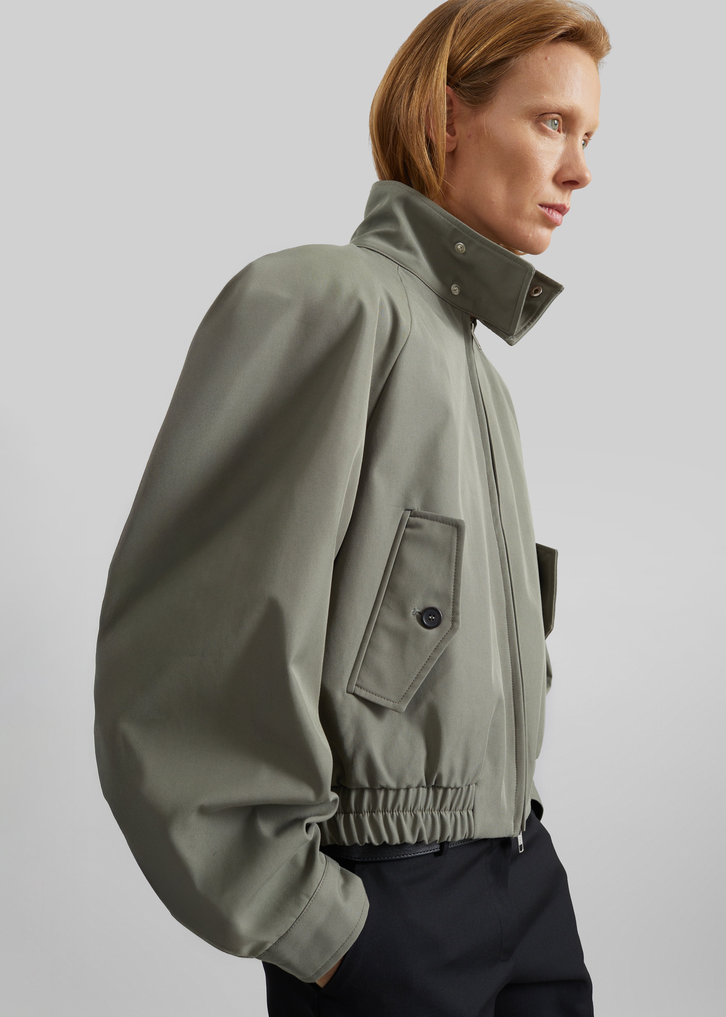 Rennes Curved Blouson Jacket - Sage - 7