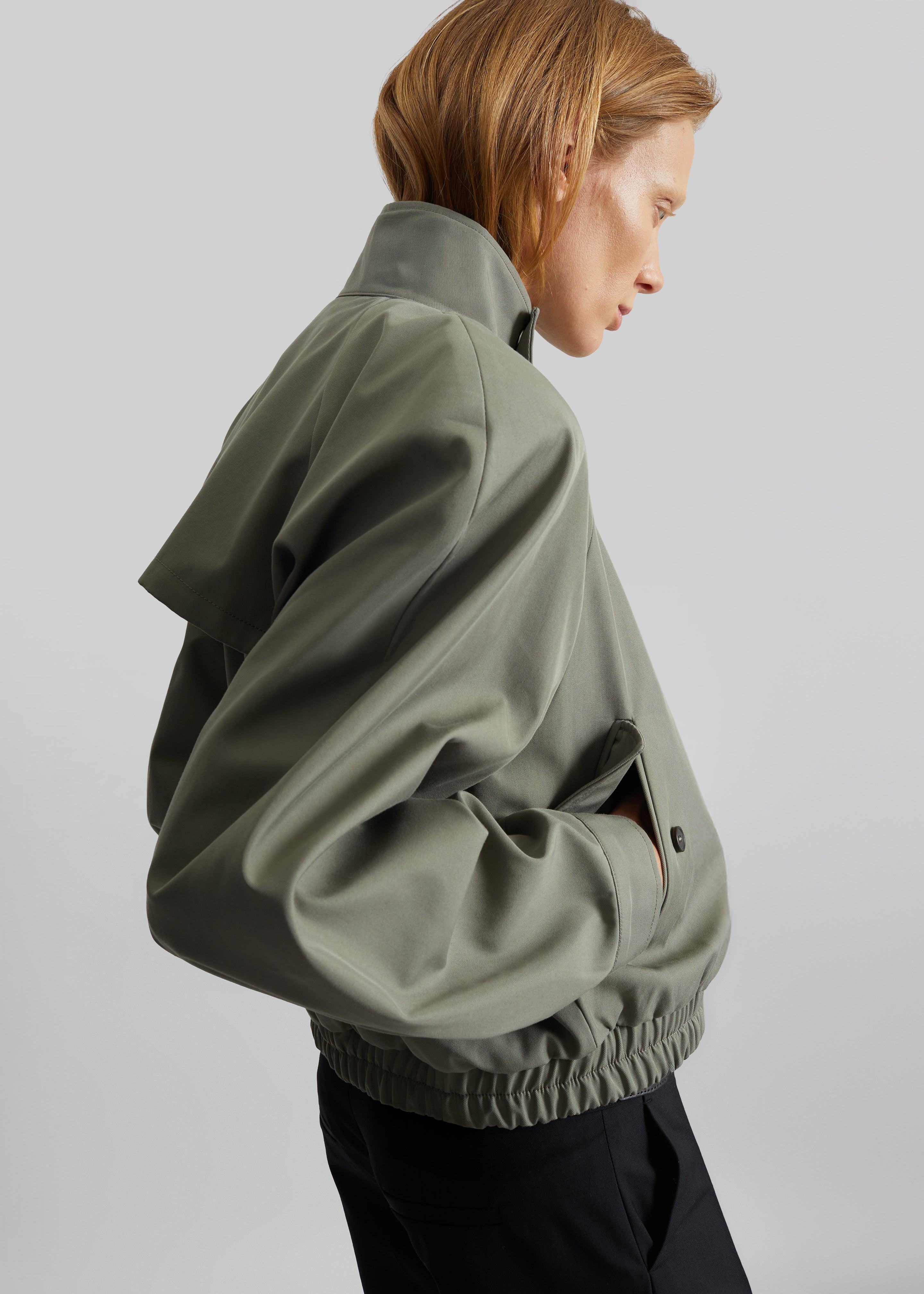 Rennes Curved Blouson Jacket - Sage – The Frankie Shop