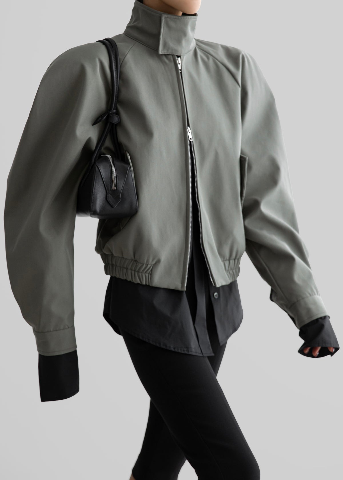 Rennes Curved Blouson Jacket - Sage - 2