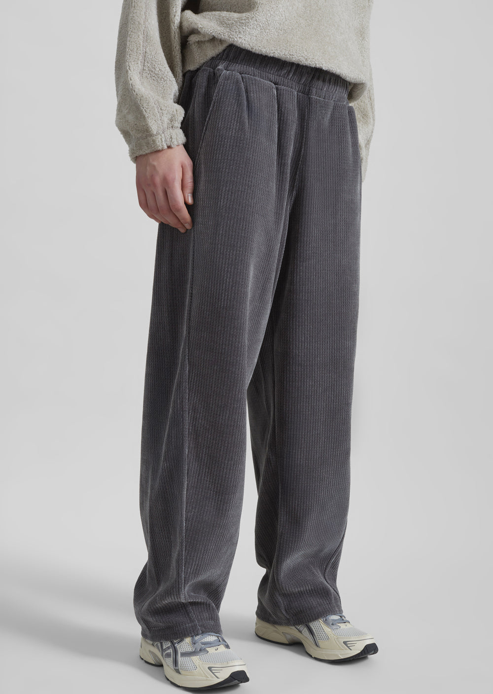 Renzo Velvet Pants - Grey - 1