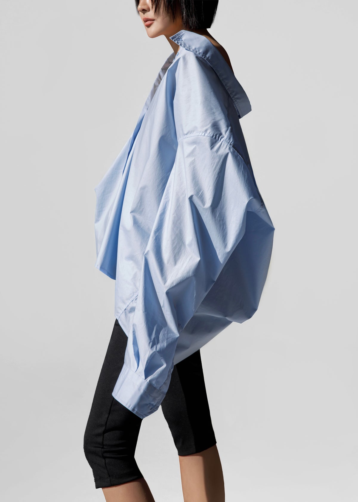 Revel Poplin Oversized Shirt - Sky Blue - 4
