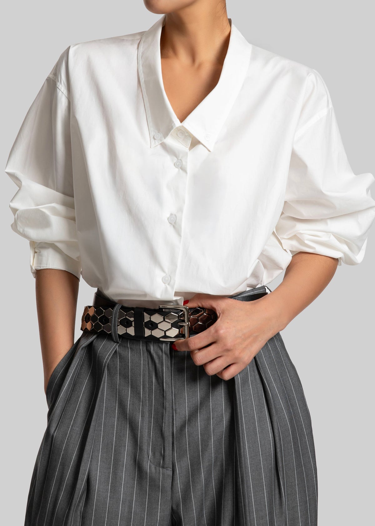 Revel Poplin Oversized Shirt - White - 2