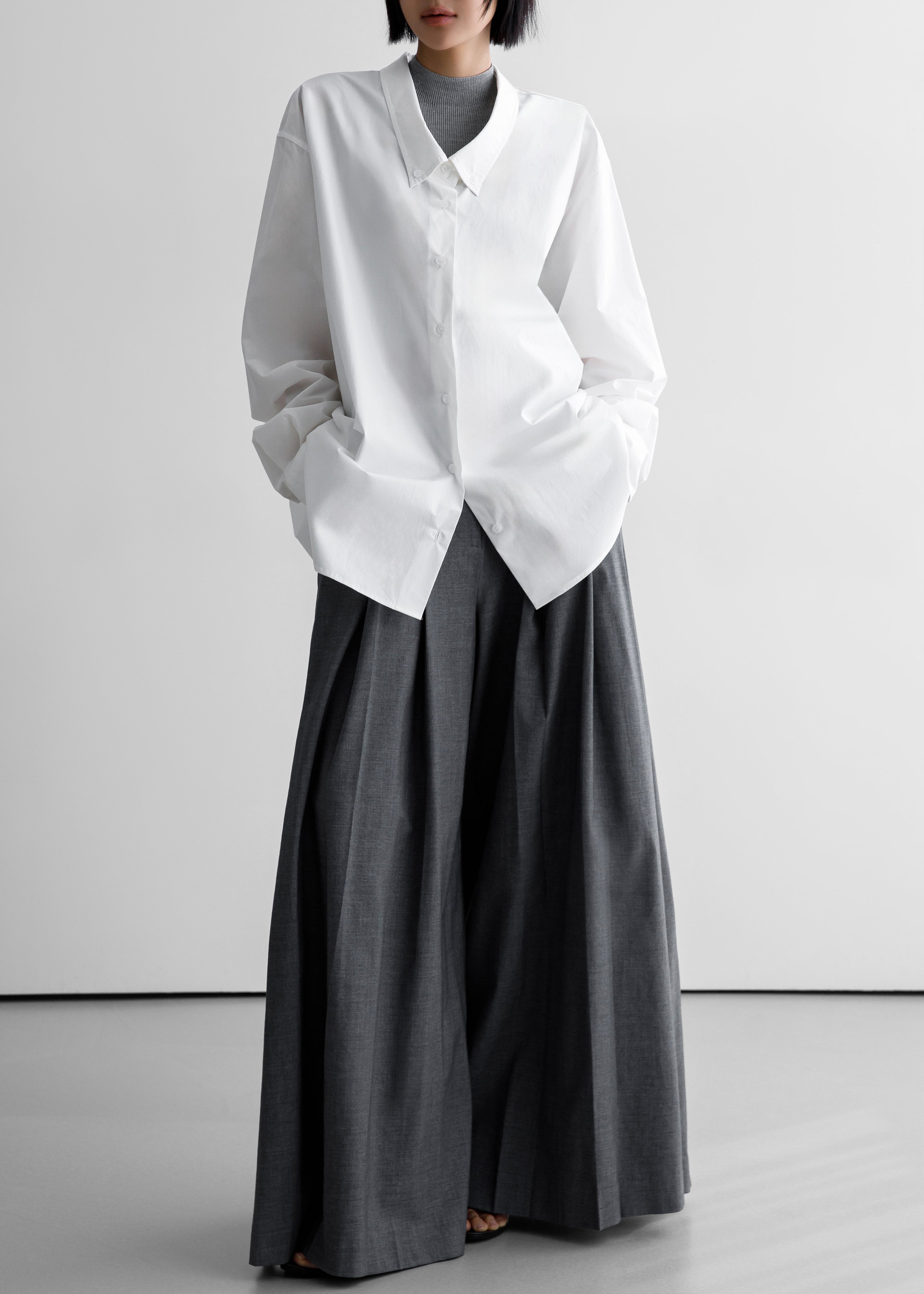Revel Poplin Oversized Shirt - White - 5