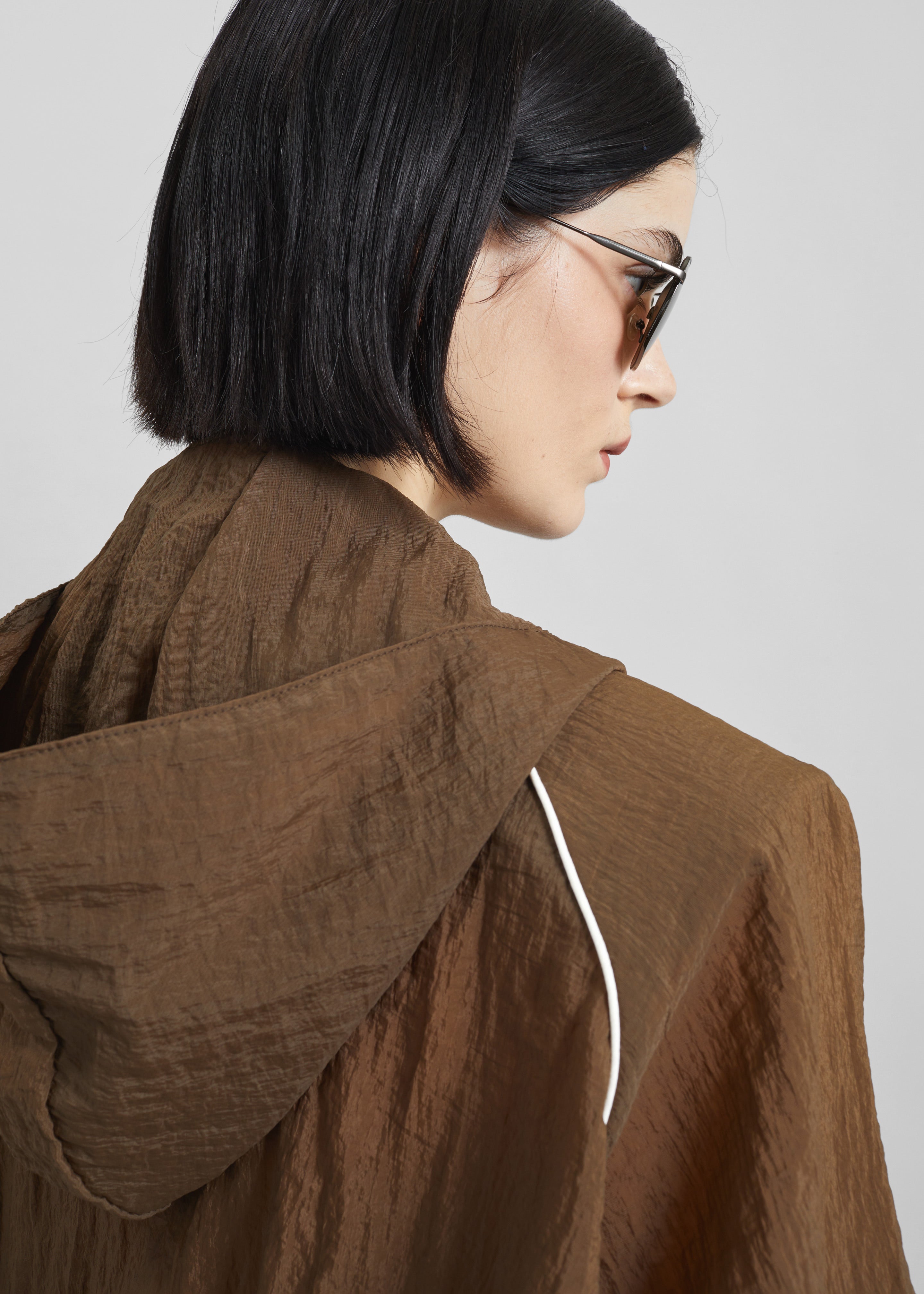 Rewa Padded Sheer Jacket - Brown - 4