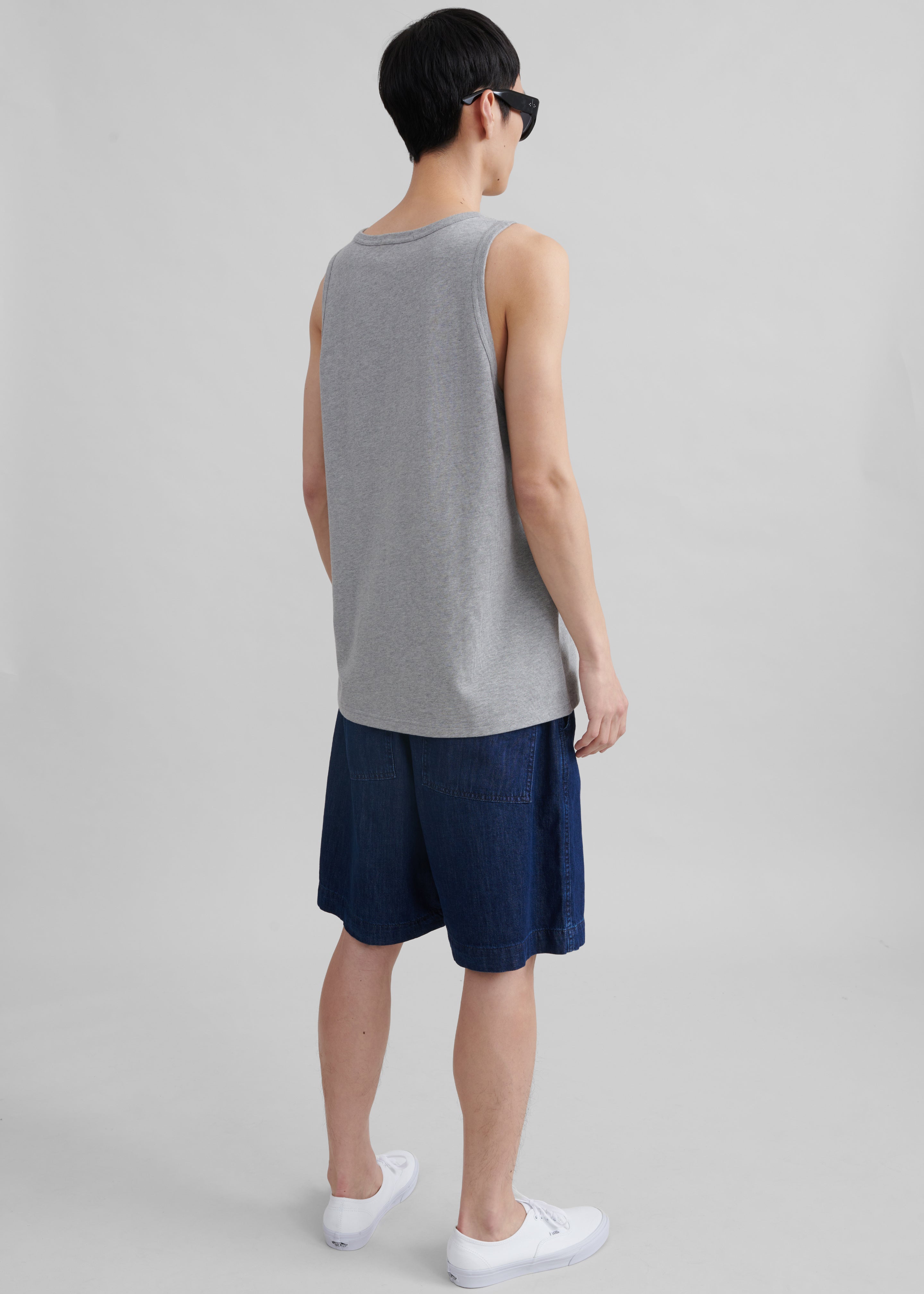 Rexy Embroidered Tank Top - Grey Melange - 16 - [gender-male]