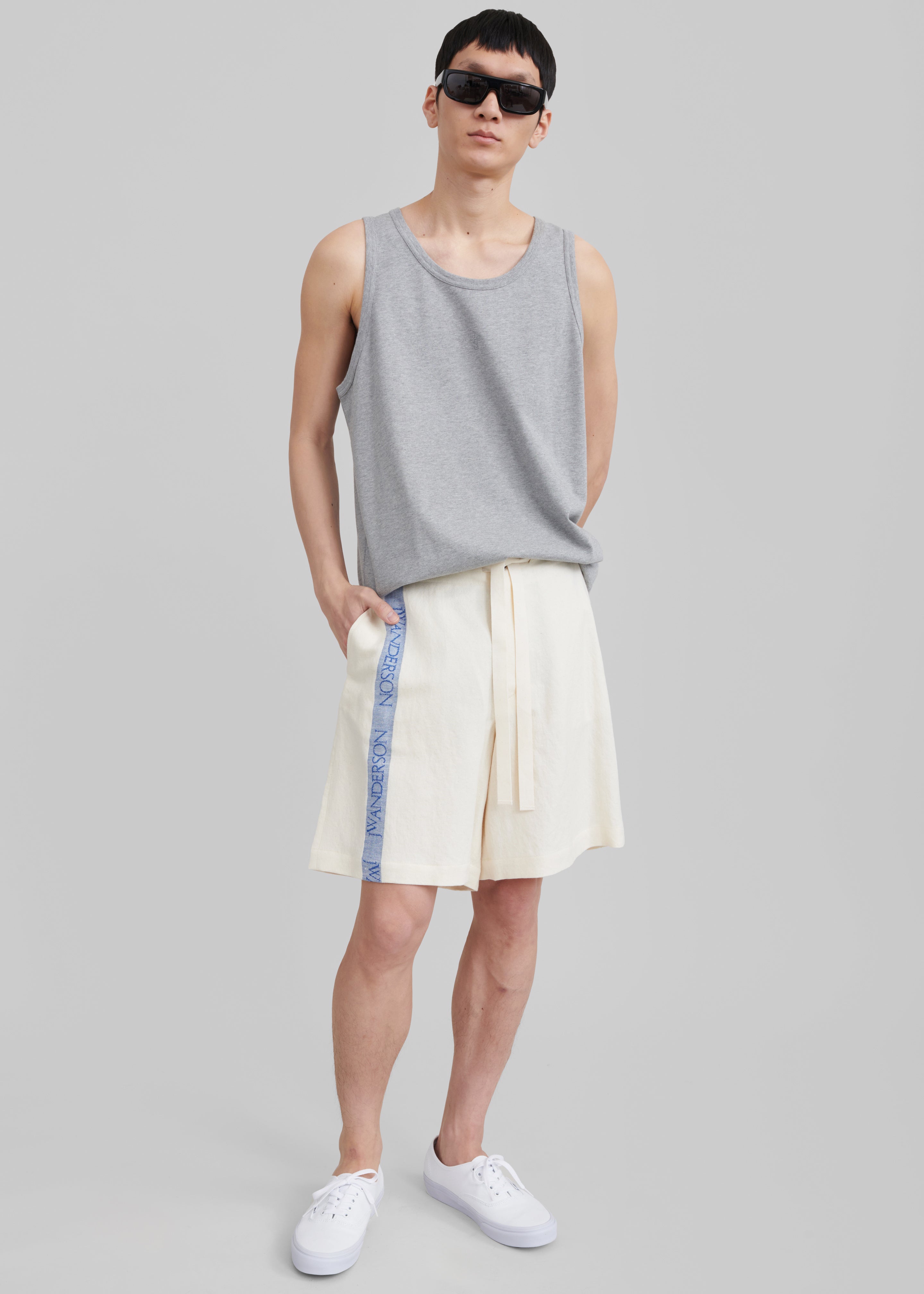 Rexy Embroidered Tank Top - Grey Melange - 11 - [gender-male]