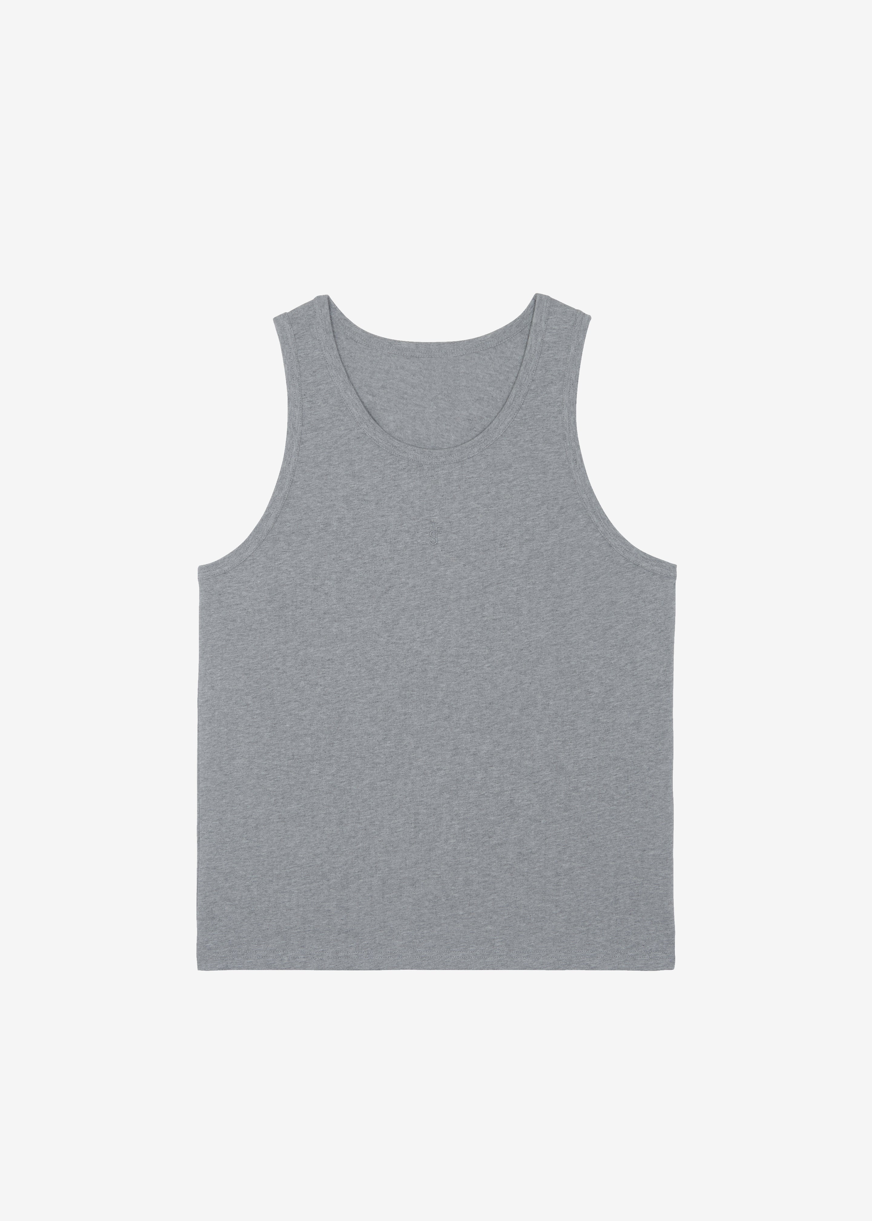 Rexy Embroidered Tank Top - Grey Melange - 17