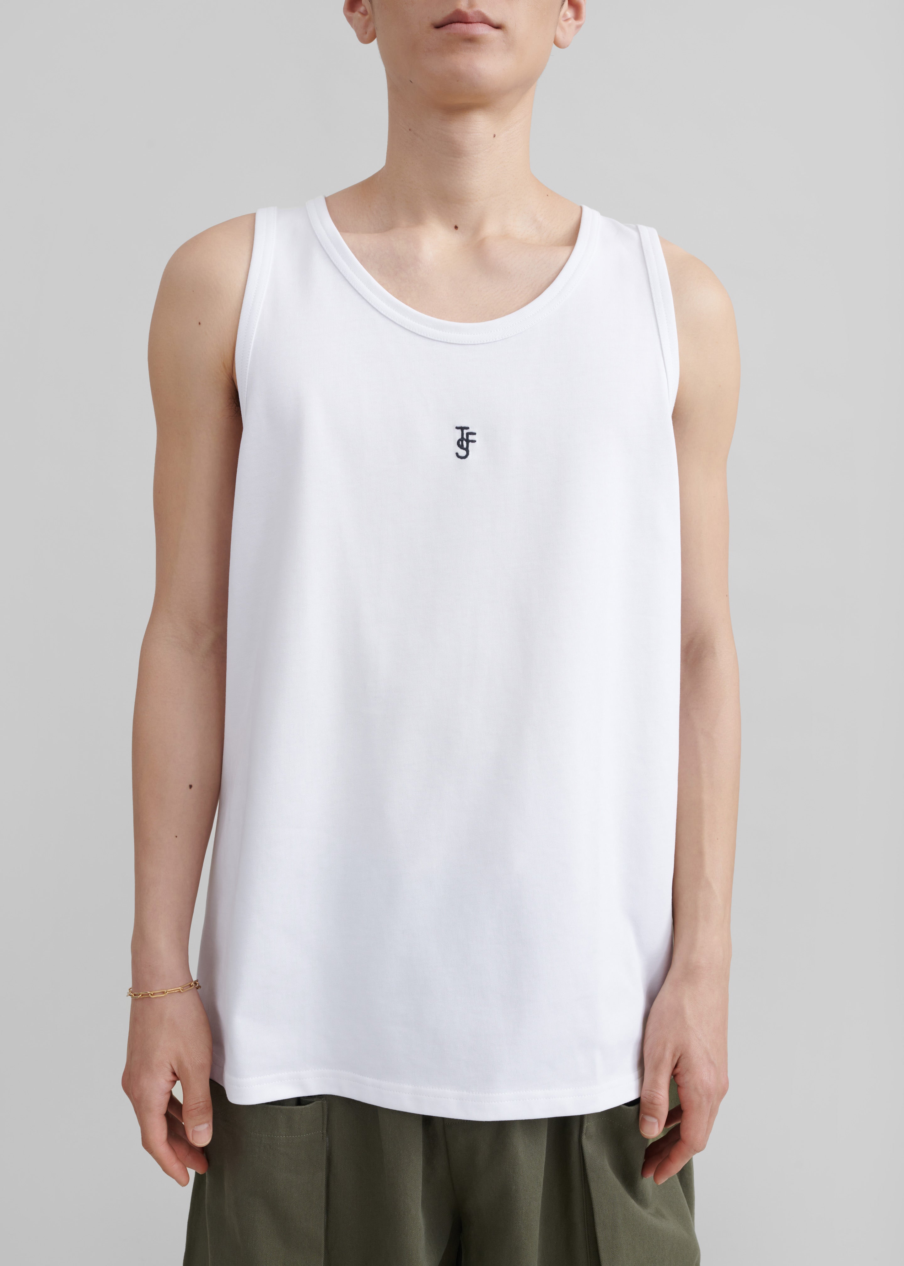 Rexy Embroidered Tank Top - White - 2