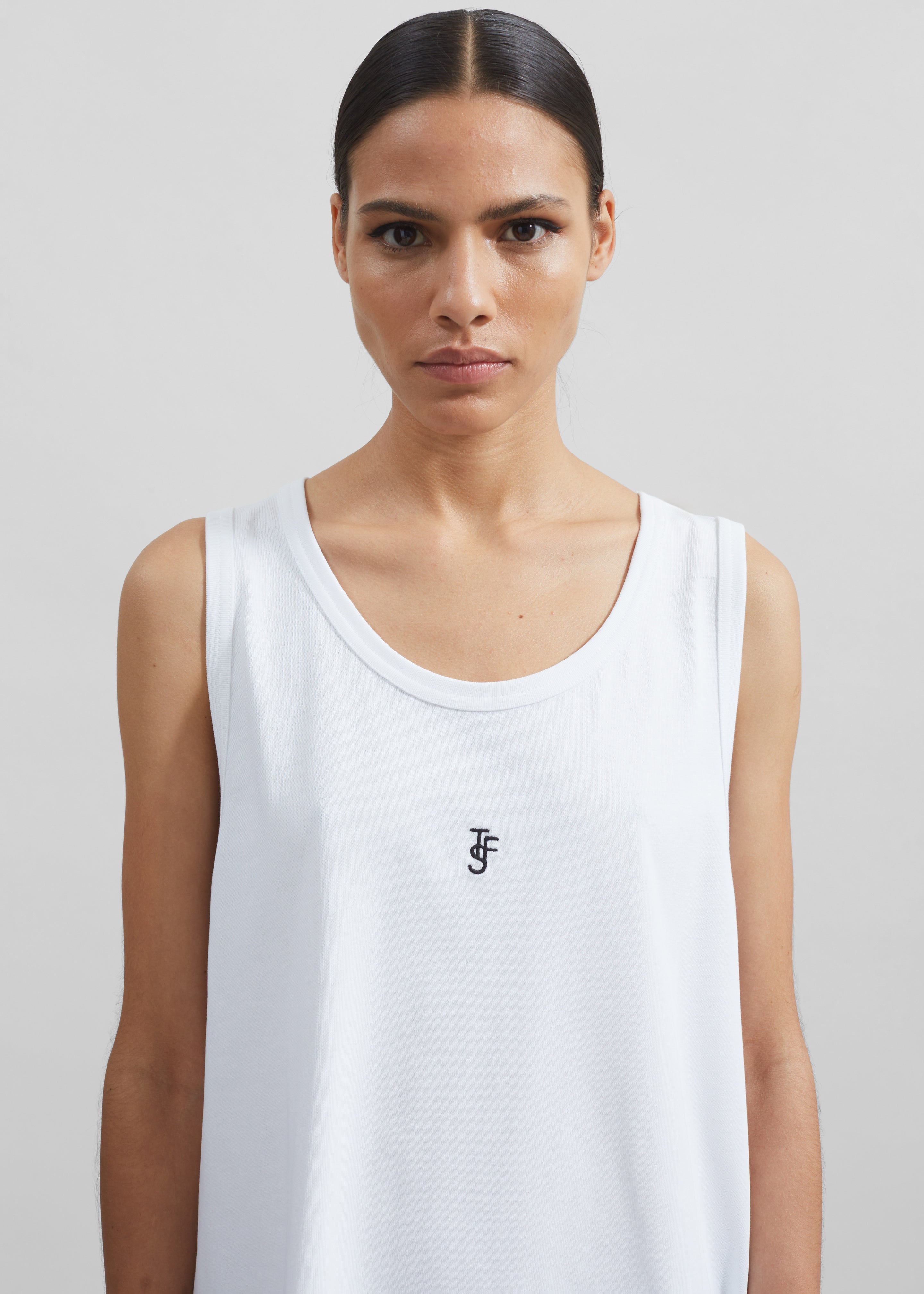 Rexy Embroidered Tank Top - White - 4