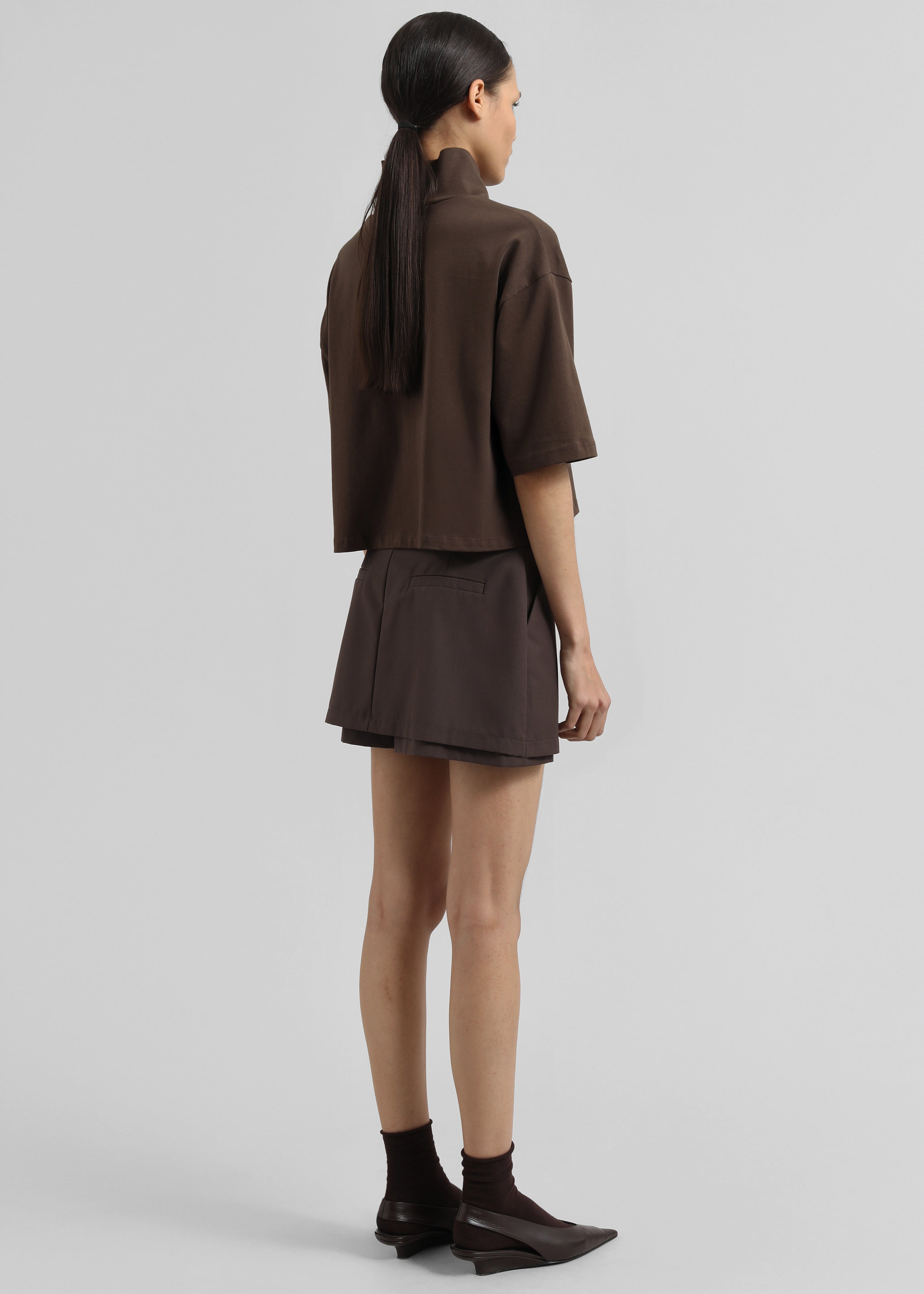 Reza Cropped Tee - Brown - 5