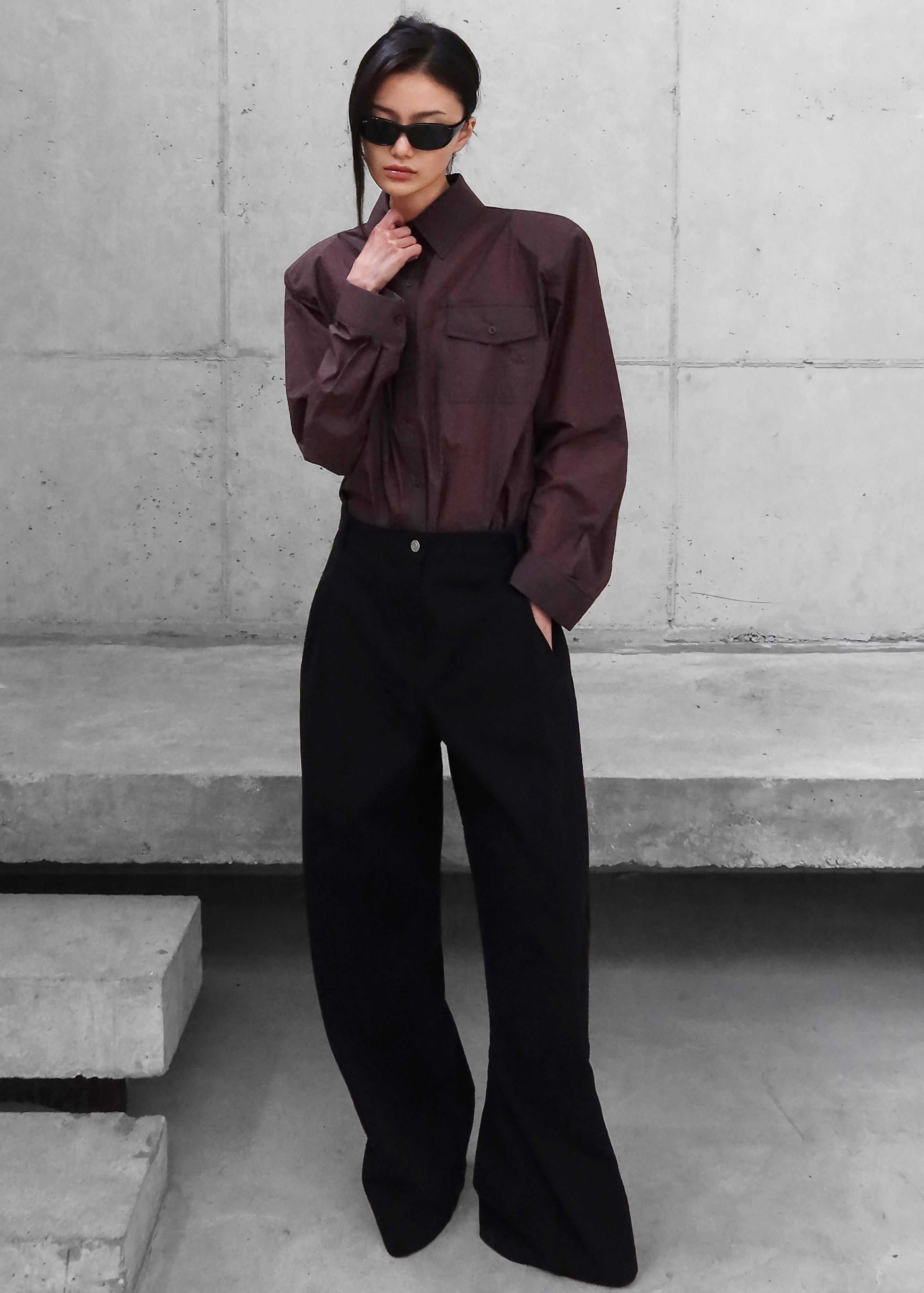 Rezay Padded Shirt - Burgundy - 5