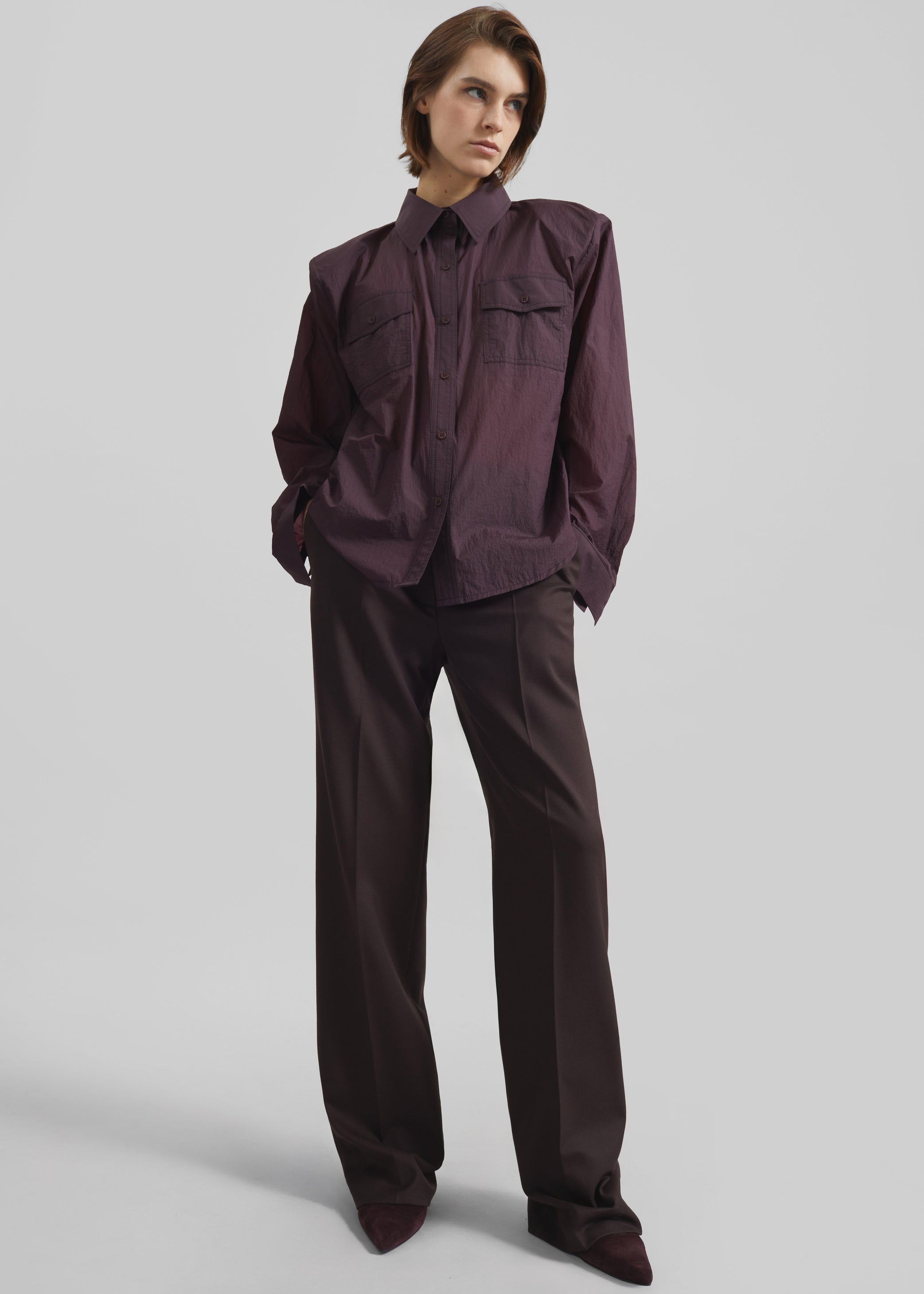 Shop the look image for Rezay Padded Shirt - Burgundy