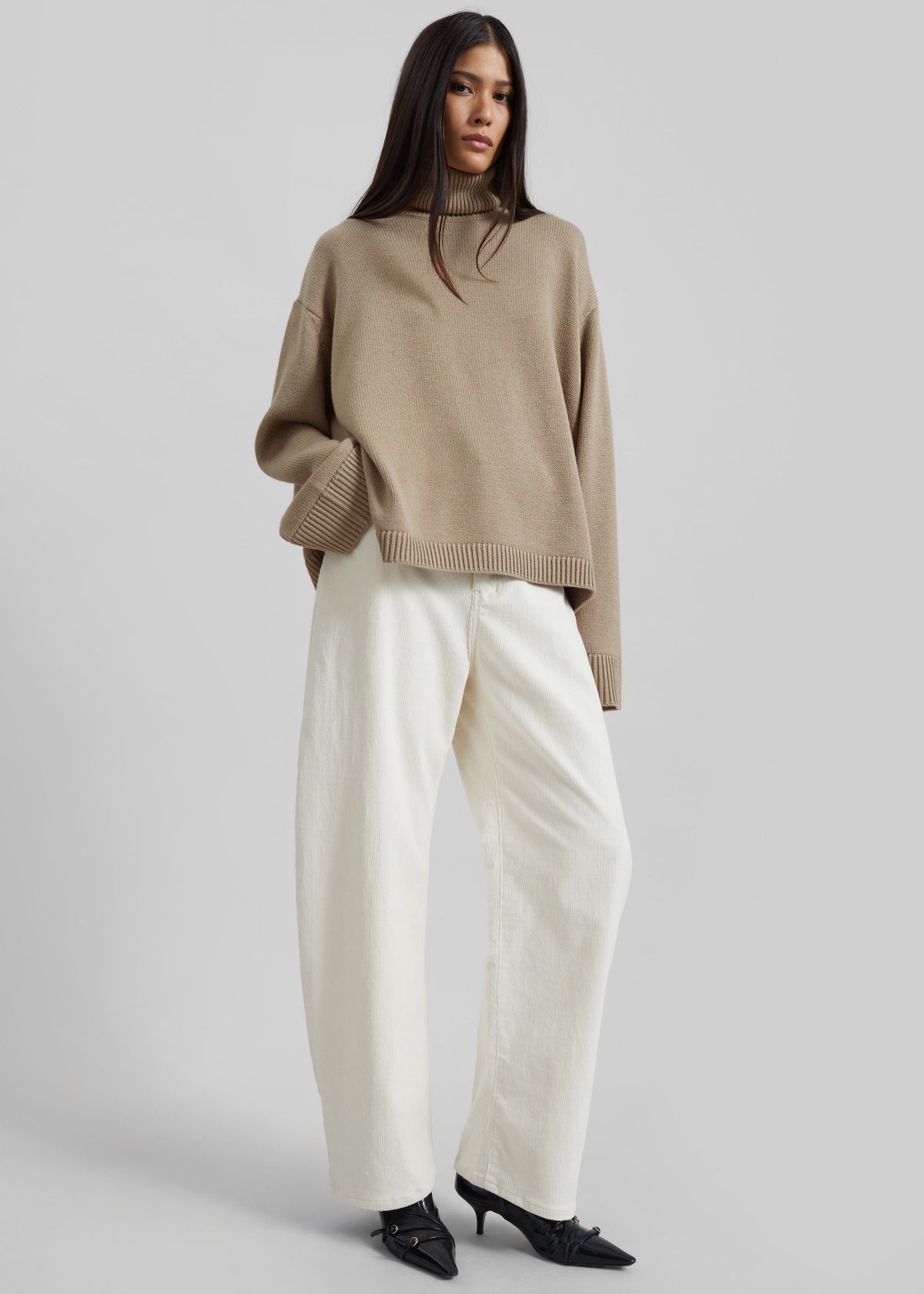 Rhea Trapeze Turtleneck - Beige - 5