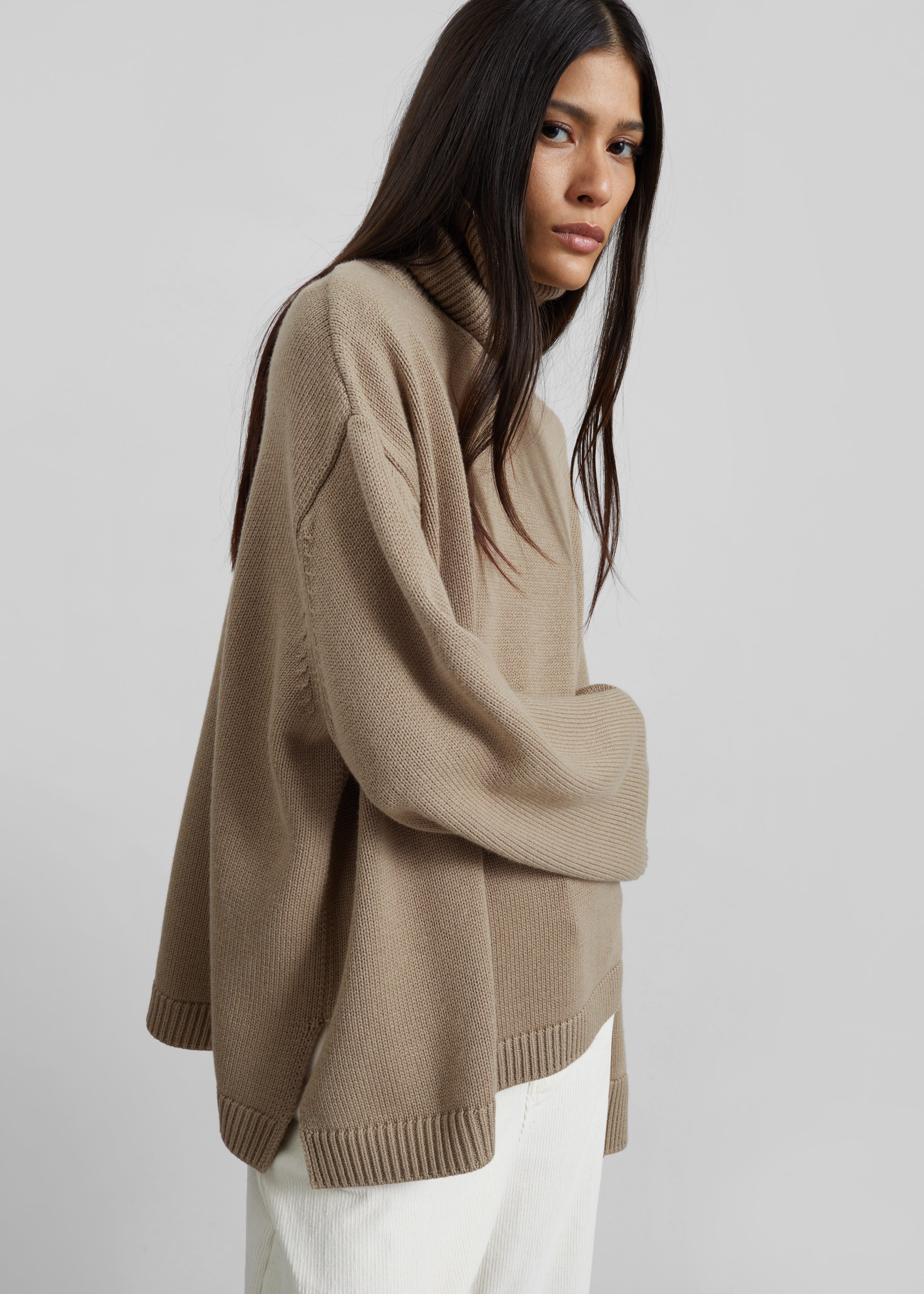 Rhea Trapeze Turtleneck - Beige - 6