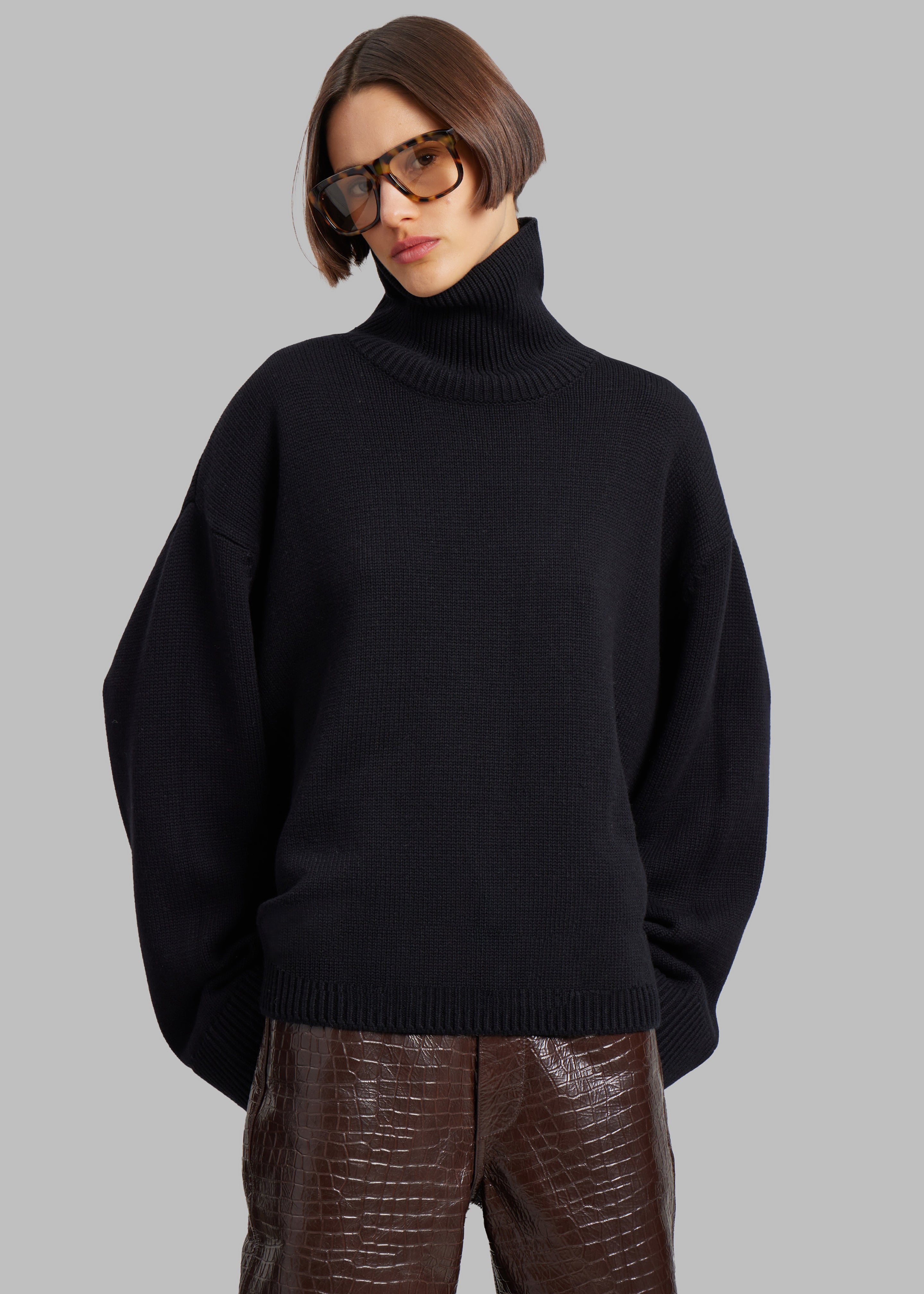 Rhea Trapeze Turtleneck - Black – The Frankie Shop