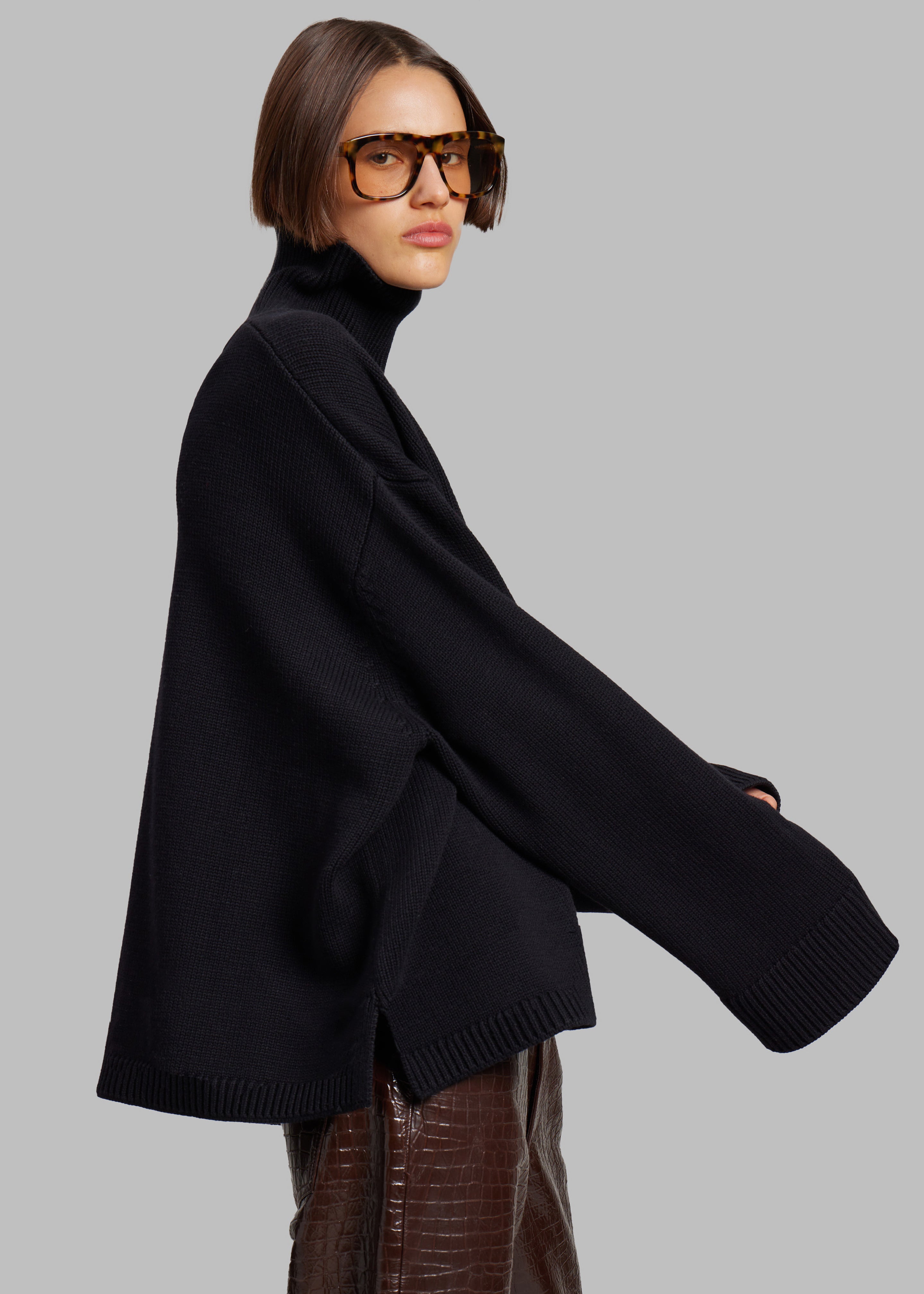 Rhea Trapeze Turtleneck - Black – The Frankie Shop