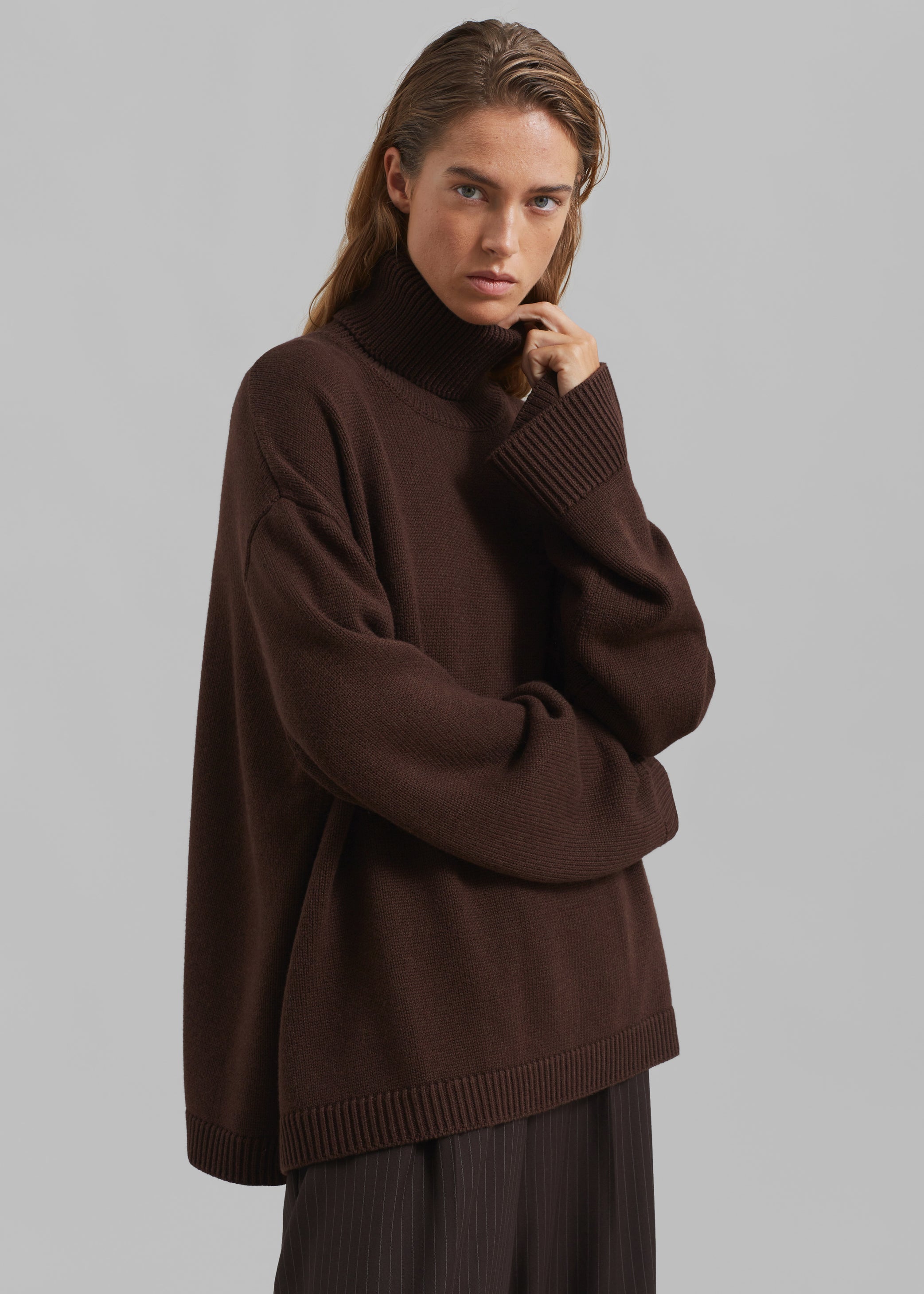 Shop the look image for Rhea Trapeze Turtleneck - Brown