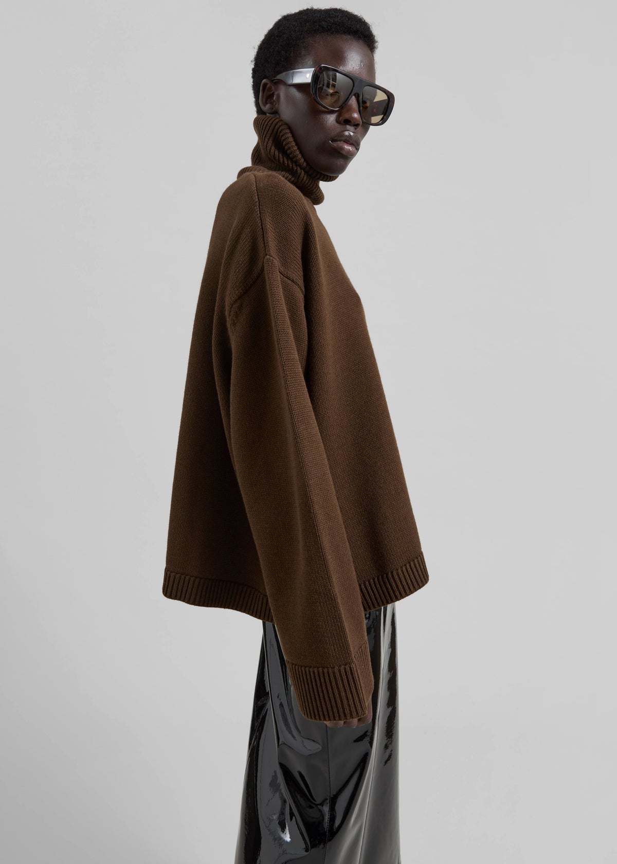 Rhea Trapeze Turtleneck - Mocha - 4