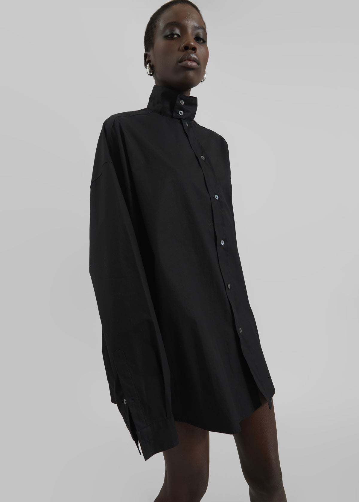 black oversized dress shirt Oversized Button Up Shirt