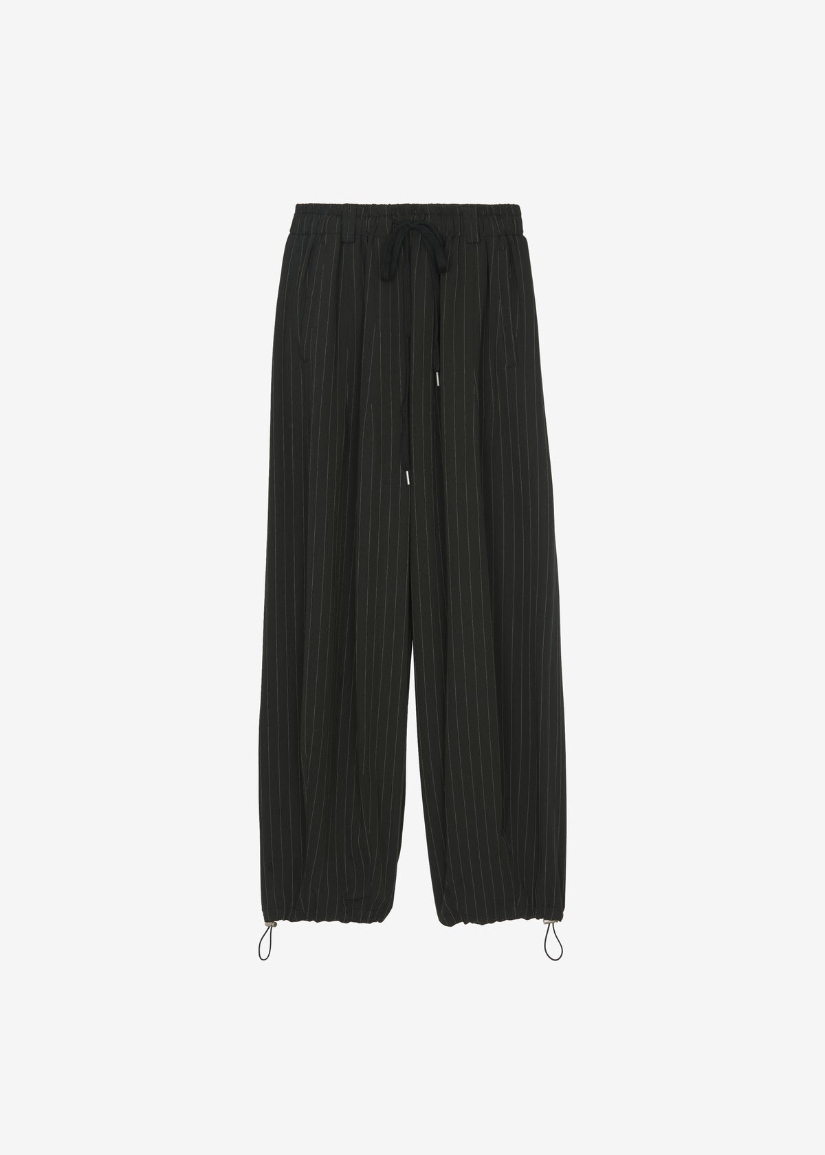 Rilton Drawstring Pants - Black/White Pinstripe - 7