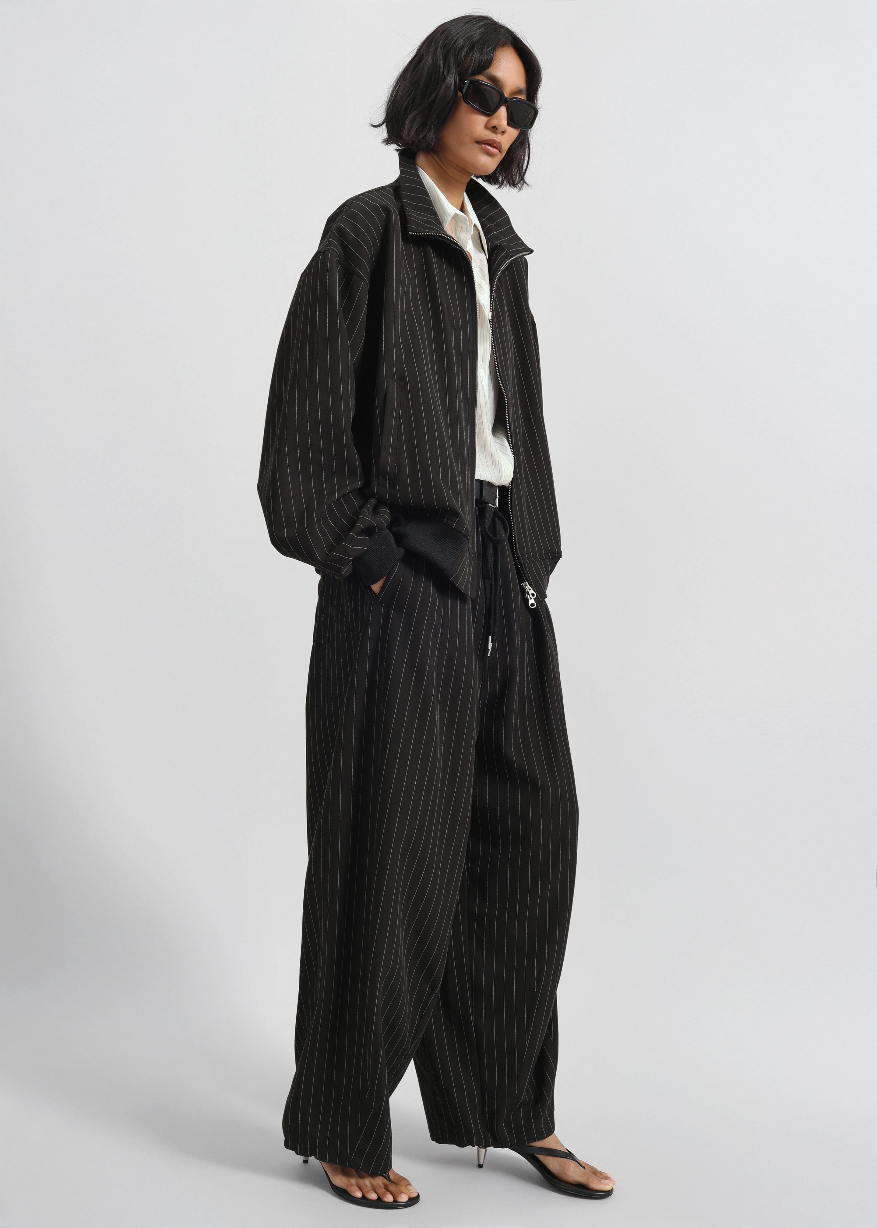 Rilton Light Jacket - Black/White Pinstripe - 7