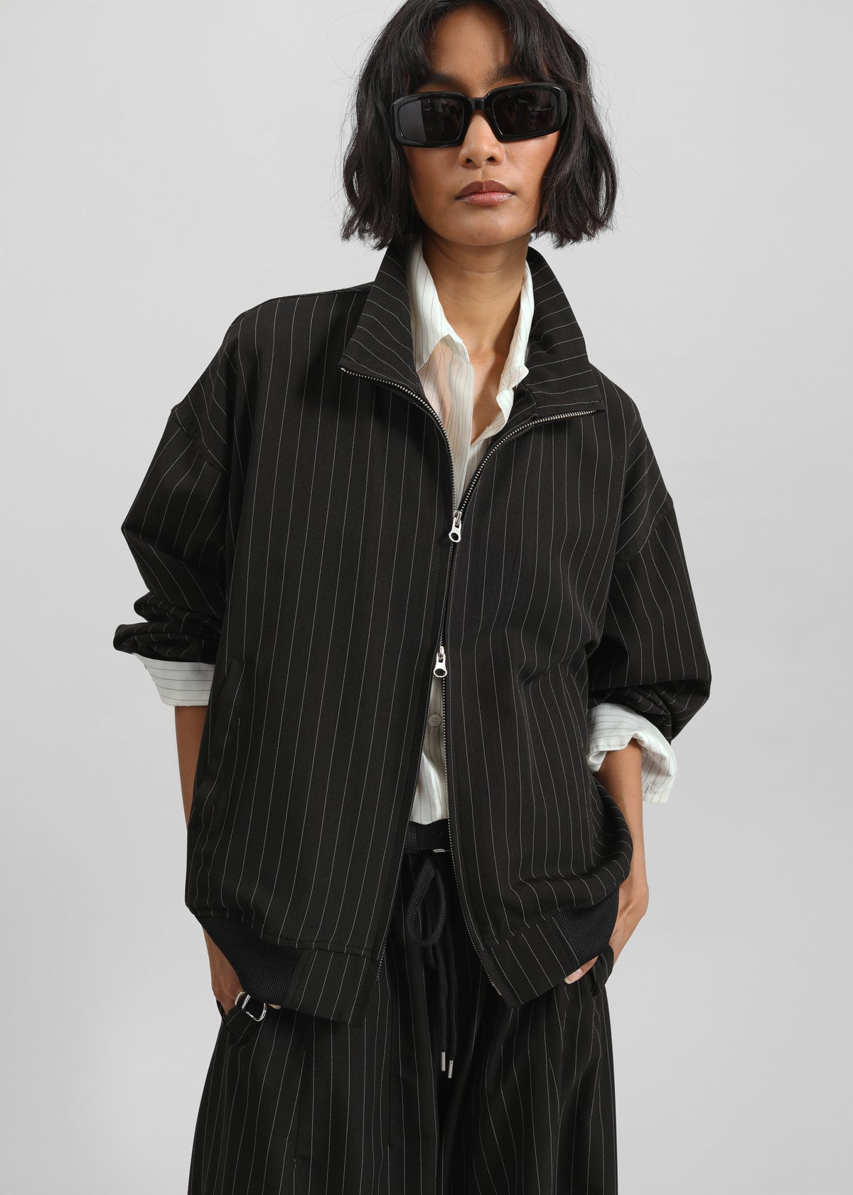Rilton Light Jacket - Black/White Pinstripe - 6