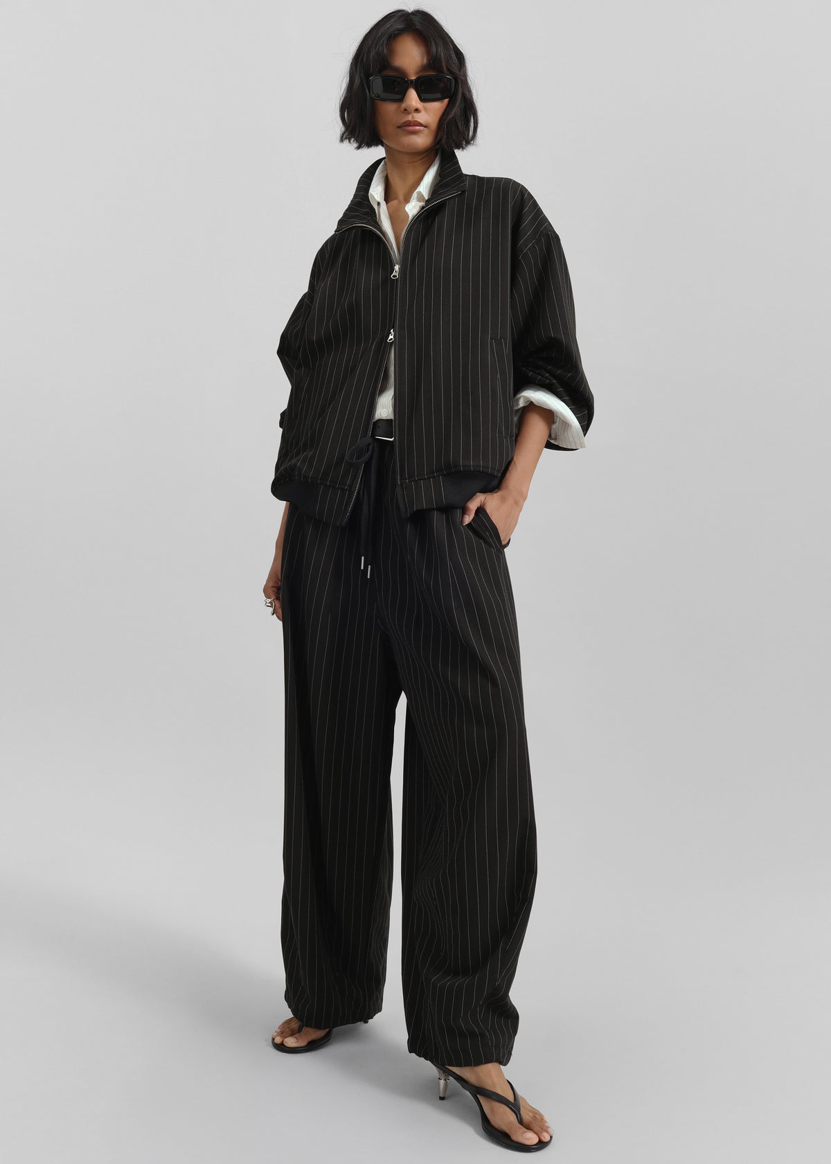 Rilton Light Jacket - Black/White Pinstripe - 3