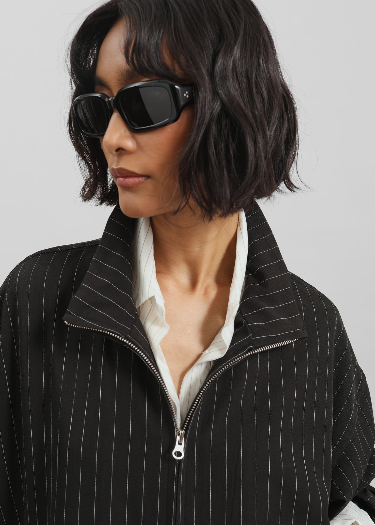 Rilton Light Jacket - Black/White Pinstripe - 4