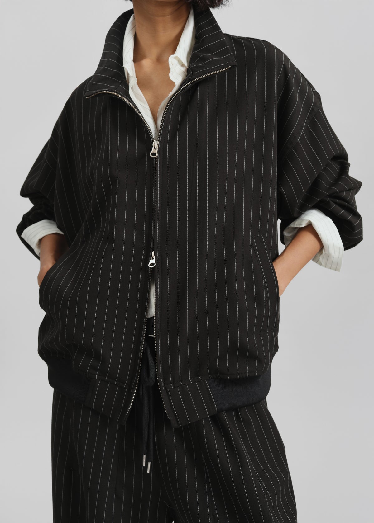 Rilton Light Jacket - Black/White Pinstripe - 2