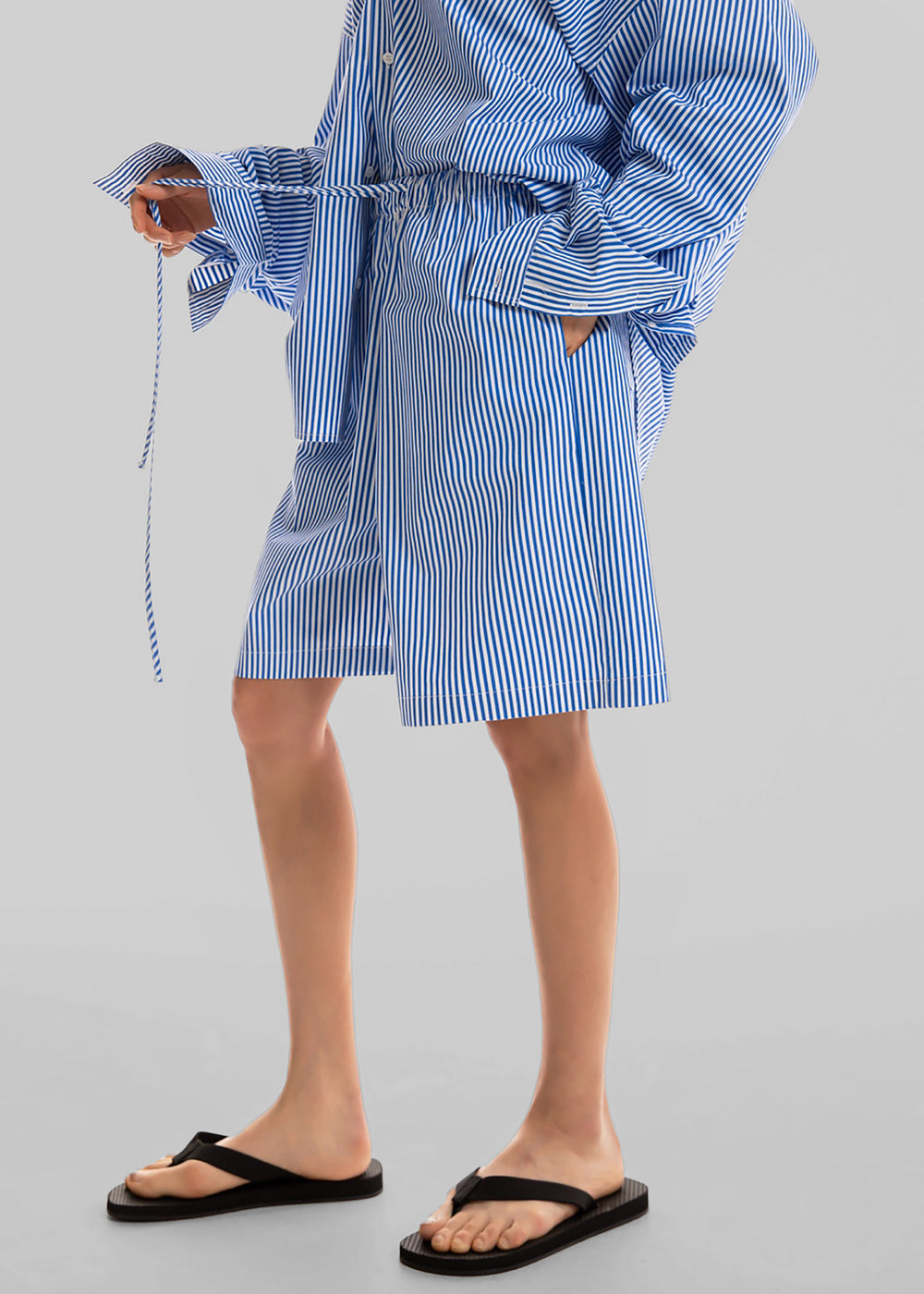 Rimini Bermuda Shorts - Blue/White Stripe - 1