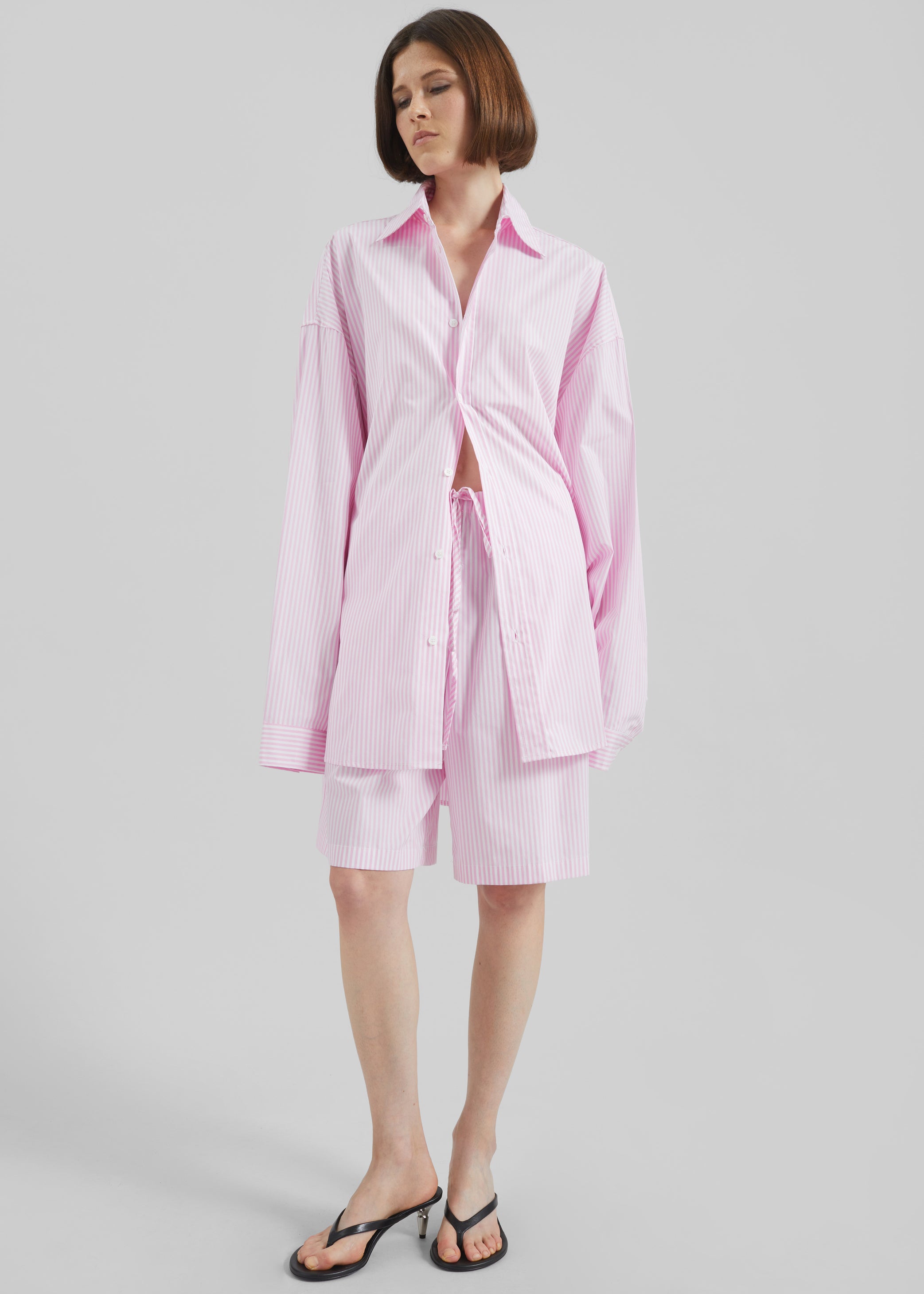 Shop the look image for Rimini Bermuda Shorts - Pink/White Stripe