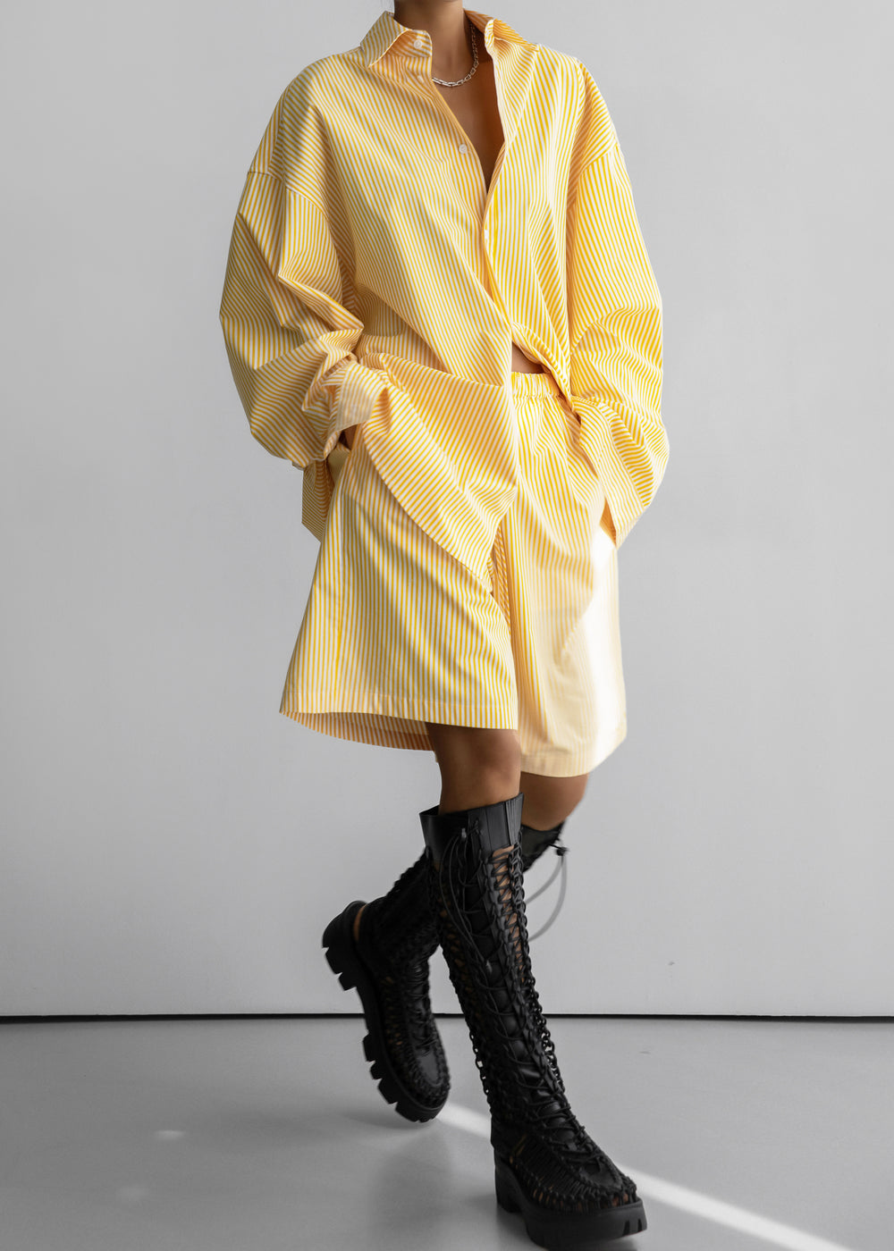 Rimini Bermuda Shorts - Yellow/White Stripe