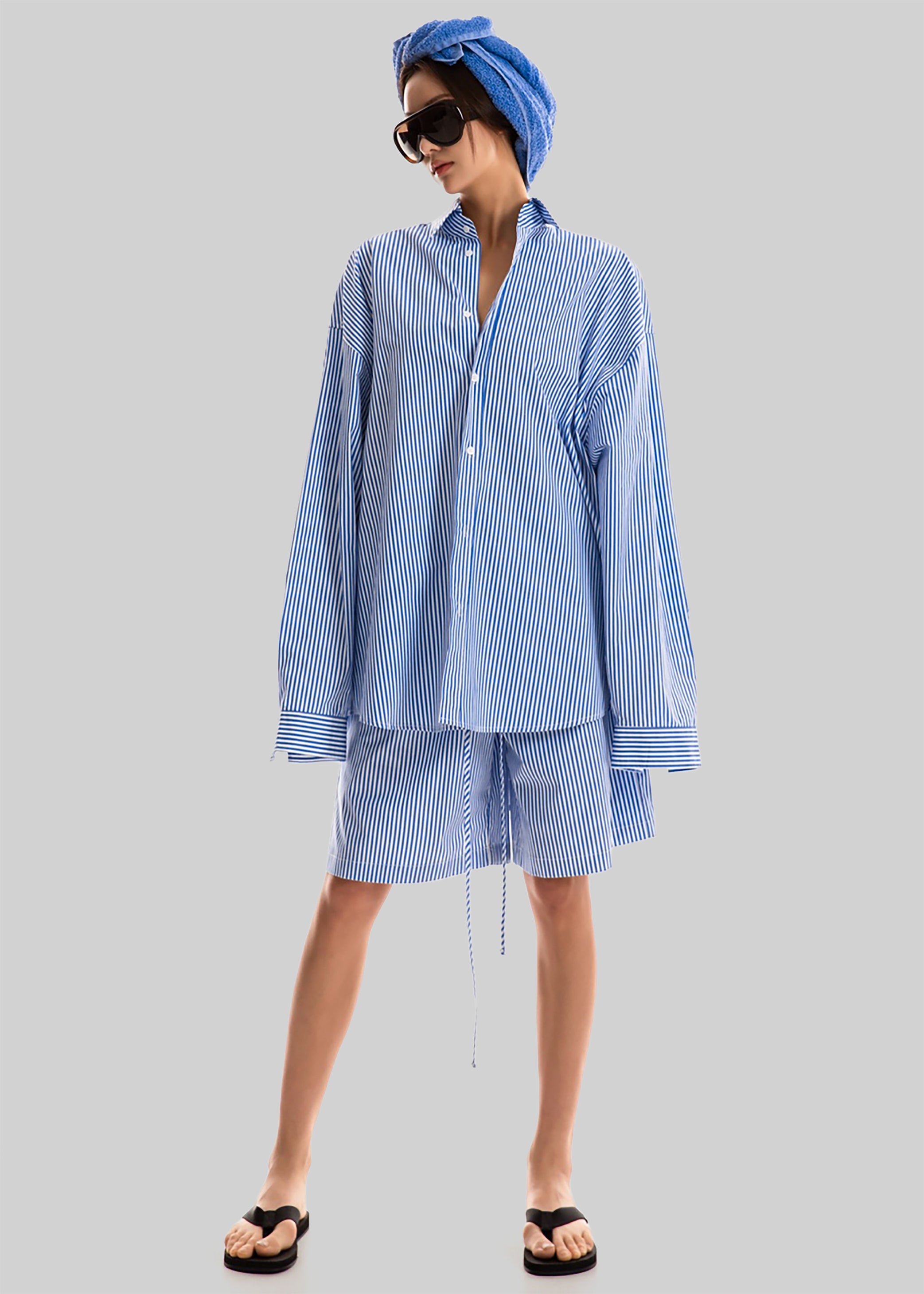 Shop the look image for Rimini Bermuda Shorts - Blue/White Stripe