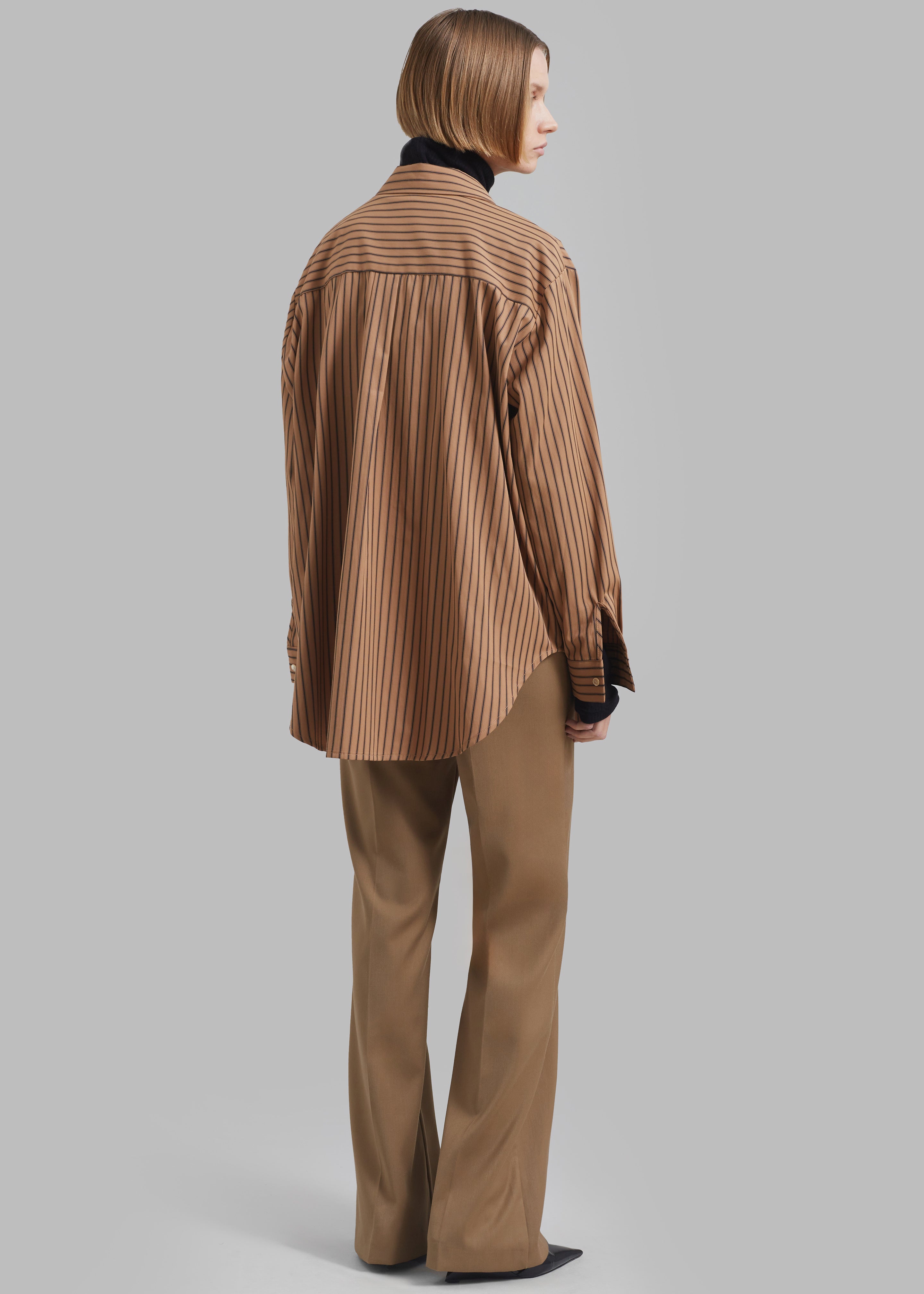 Rine Pocket Shirt - Camel/Black Stripe - 8