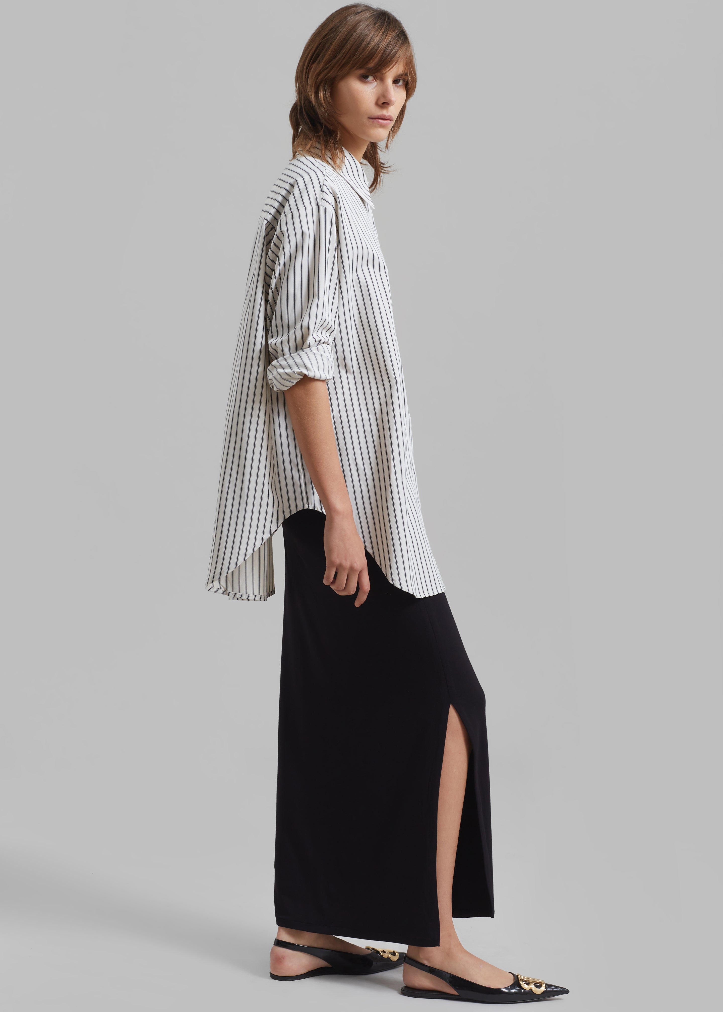 Rine Pocket Shirt - White/Black Stripe - 2