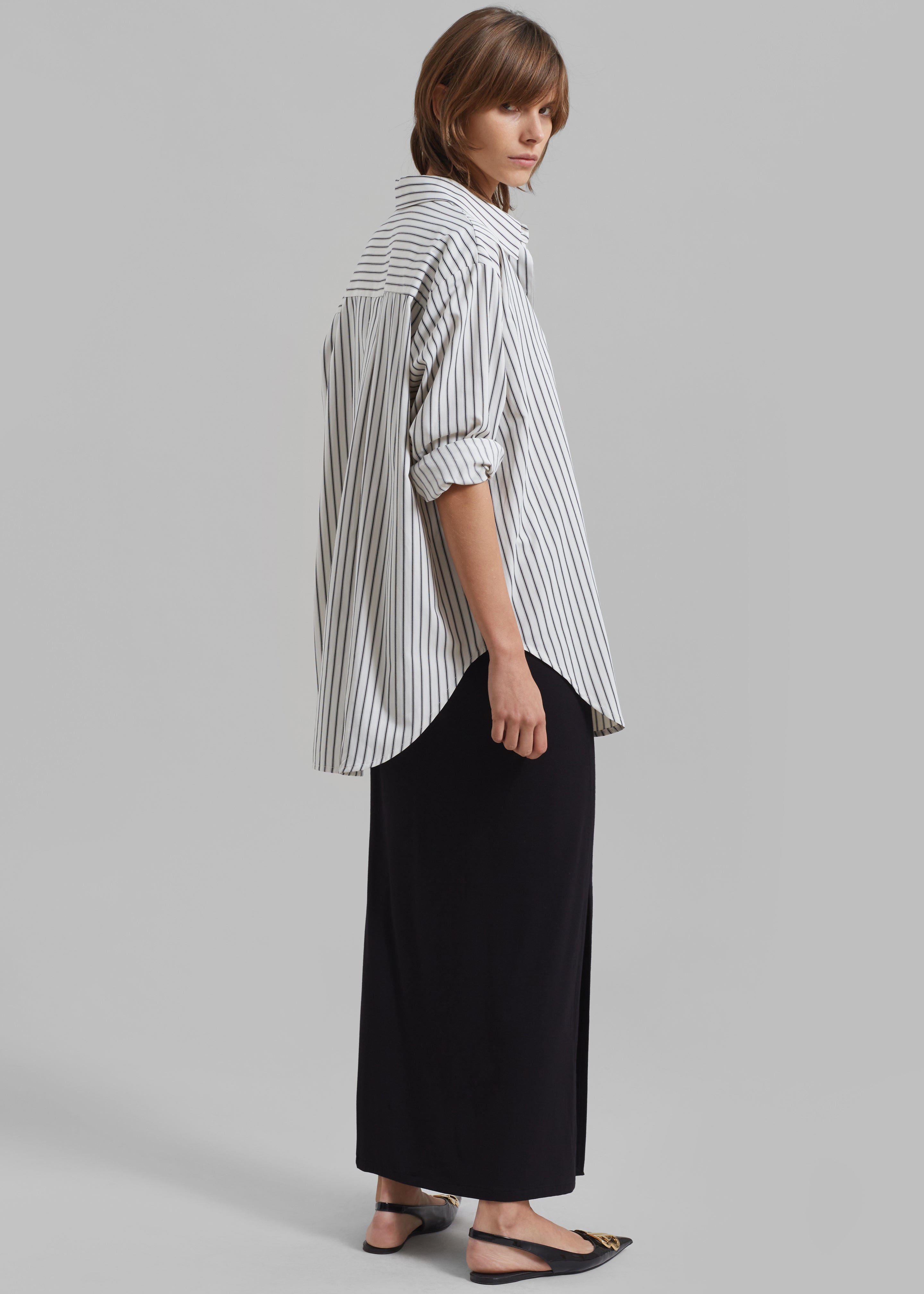 Rine Pocket Shirt - White/Black Stripe - 7