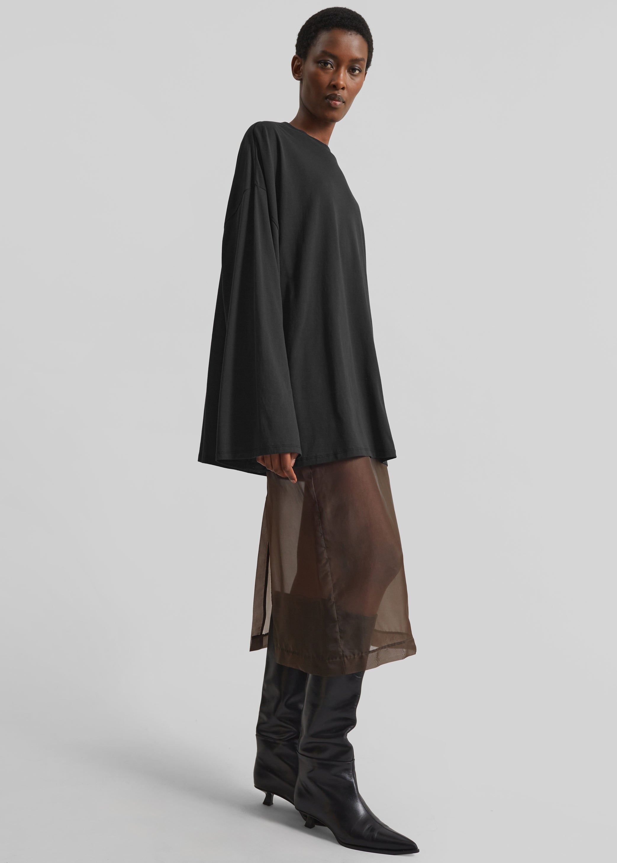 Shop the look image for Rio Oversized Sleeve Tee - Black