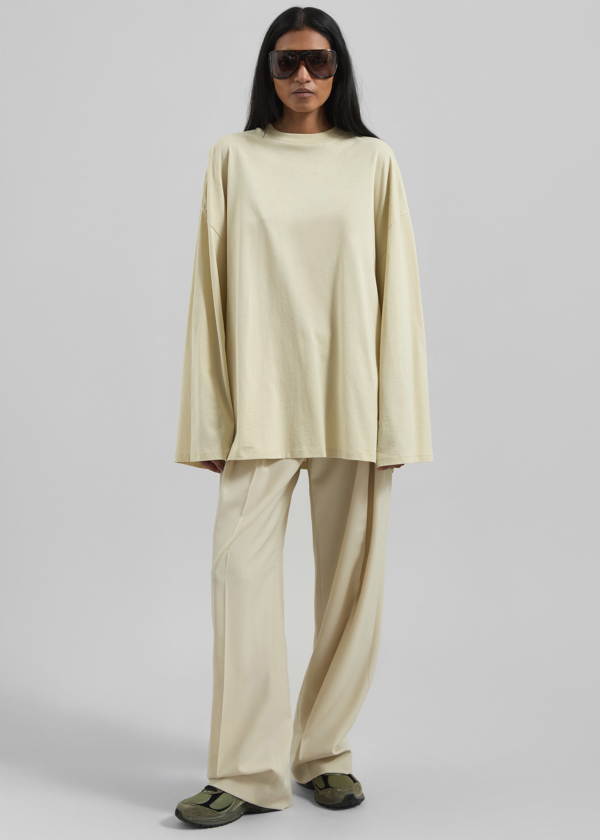 Shop the look image for Rio Oversized Sleeve Tee - Cement