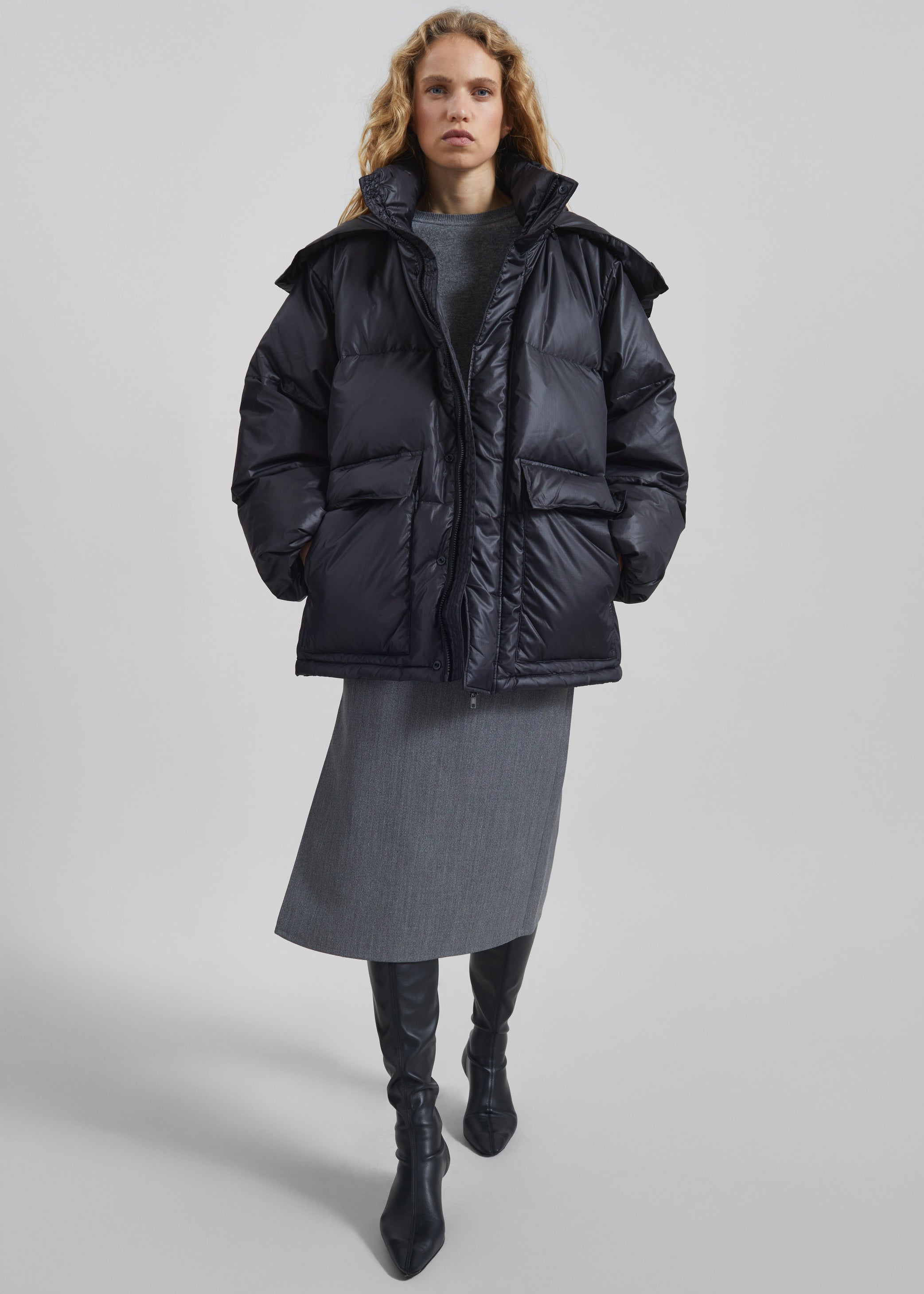 Shop the look image for Riom Hooded Puffer Jacket - Black