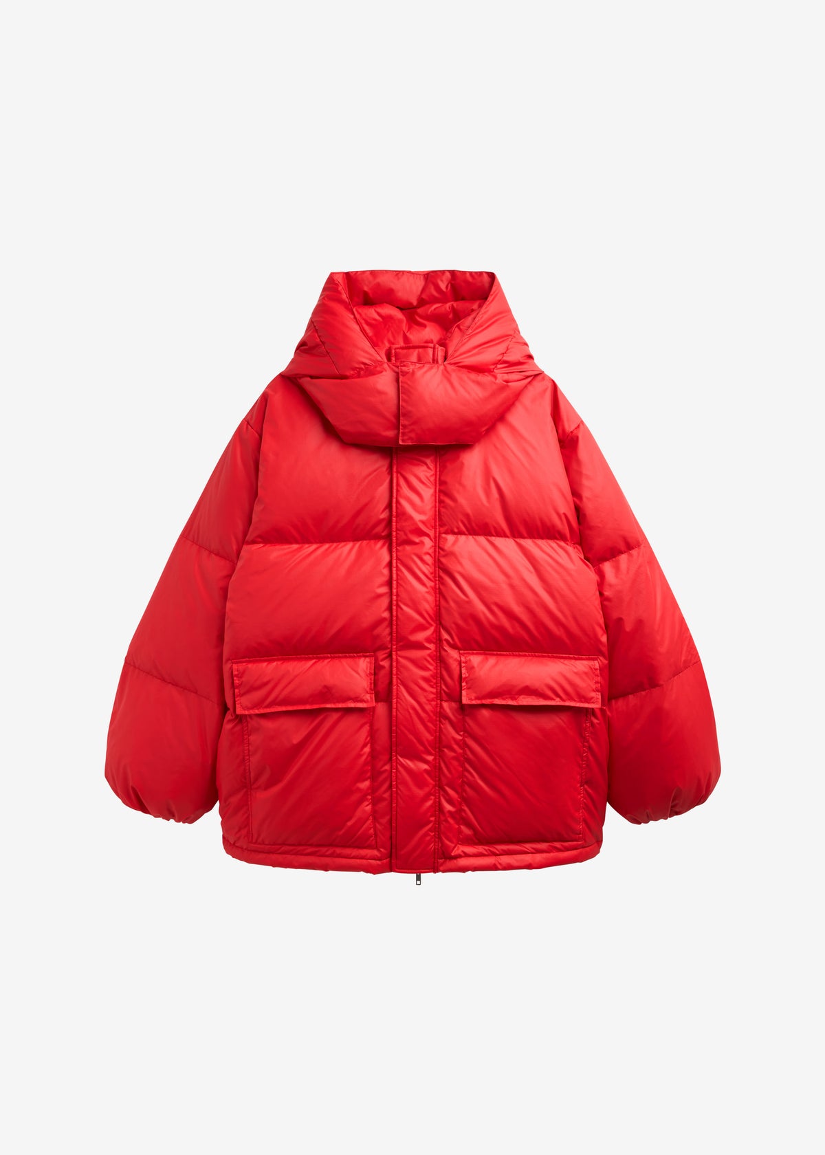 Riom Hooded Puffer Jacket - Red - 8