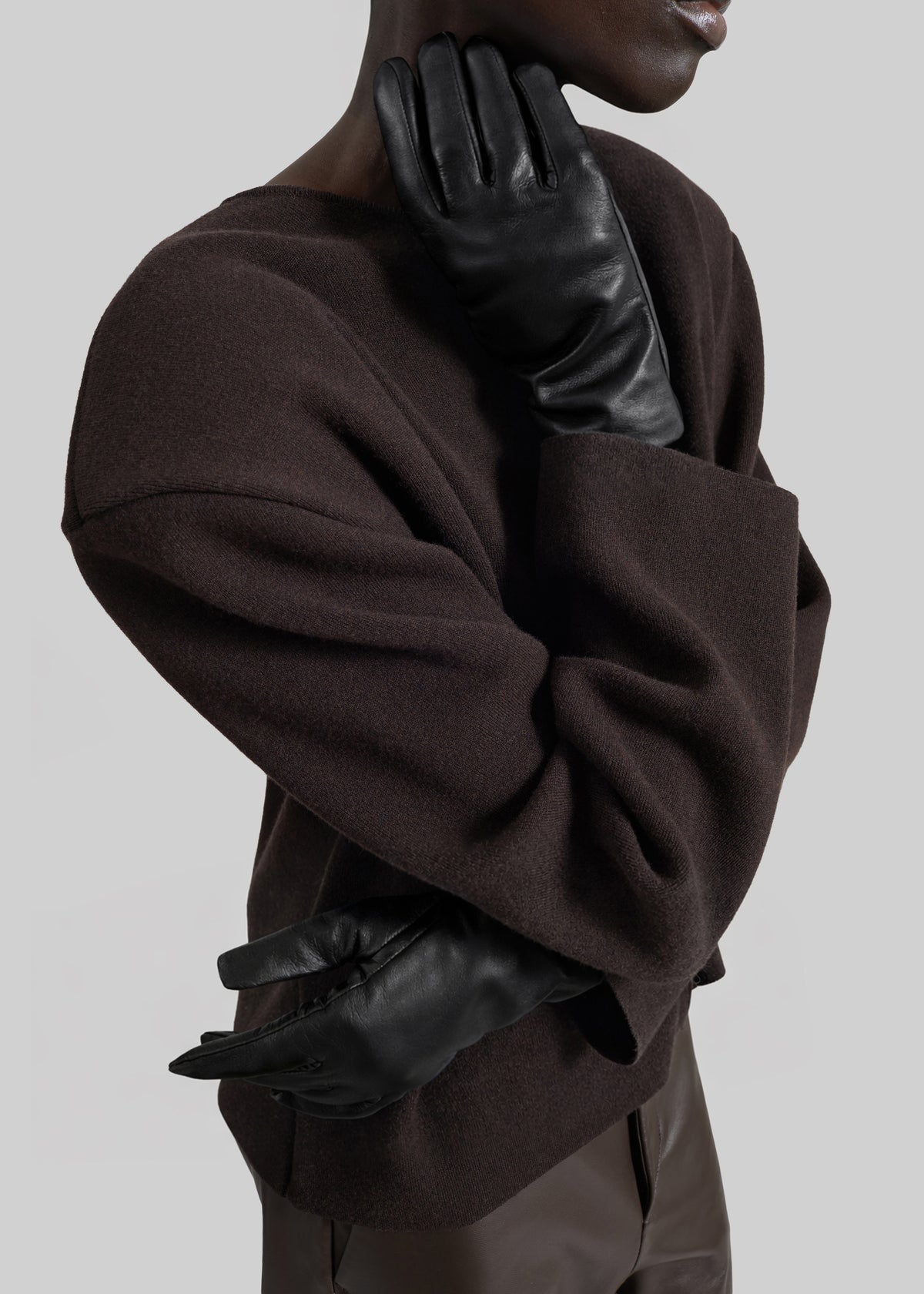 Rion Short Leather Gloves - Black