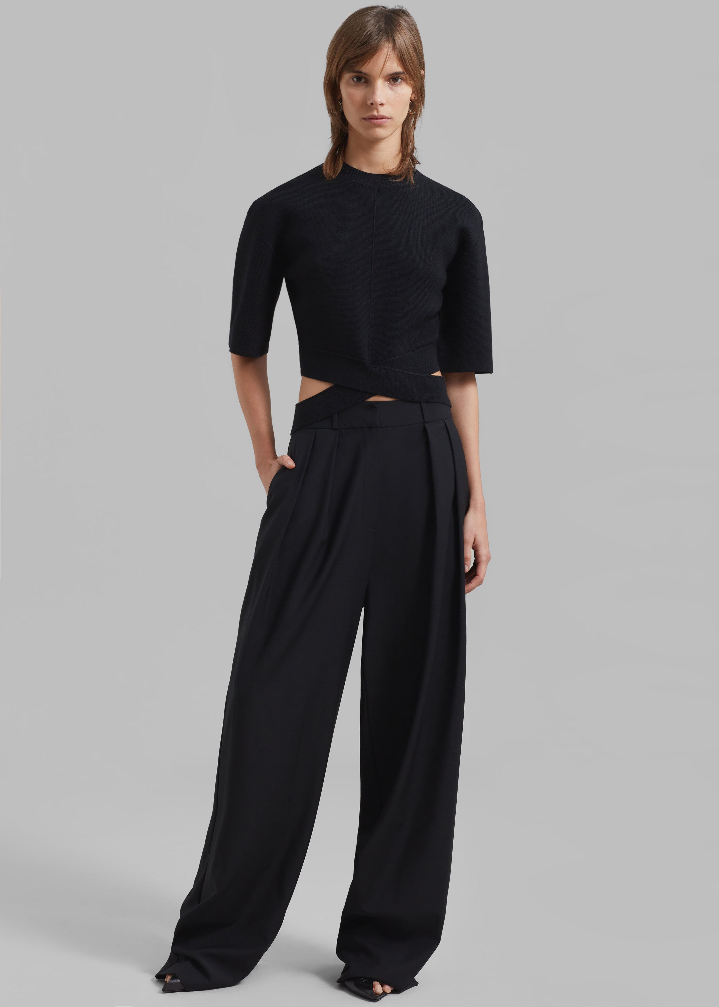 Ripley Pleated Trousers - Black - 4