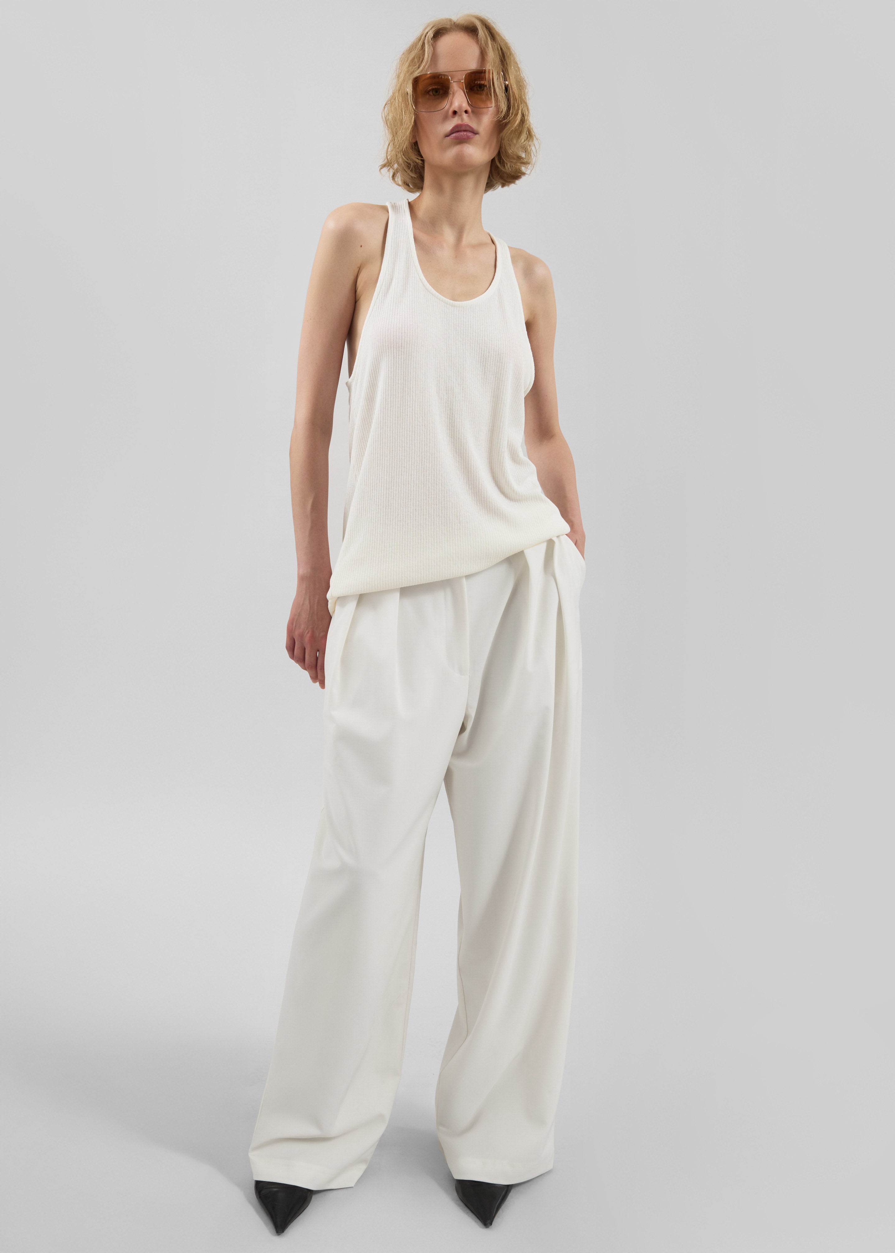 Ripley Pleated Trousers - Ivory – The Frankie Shop