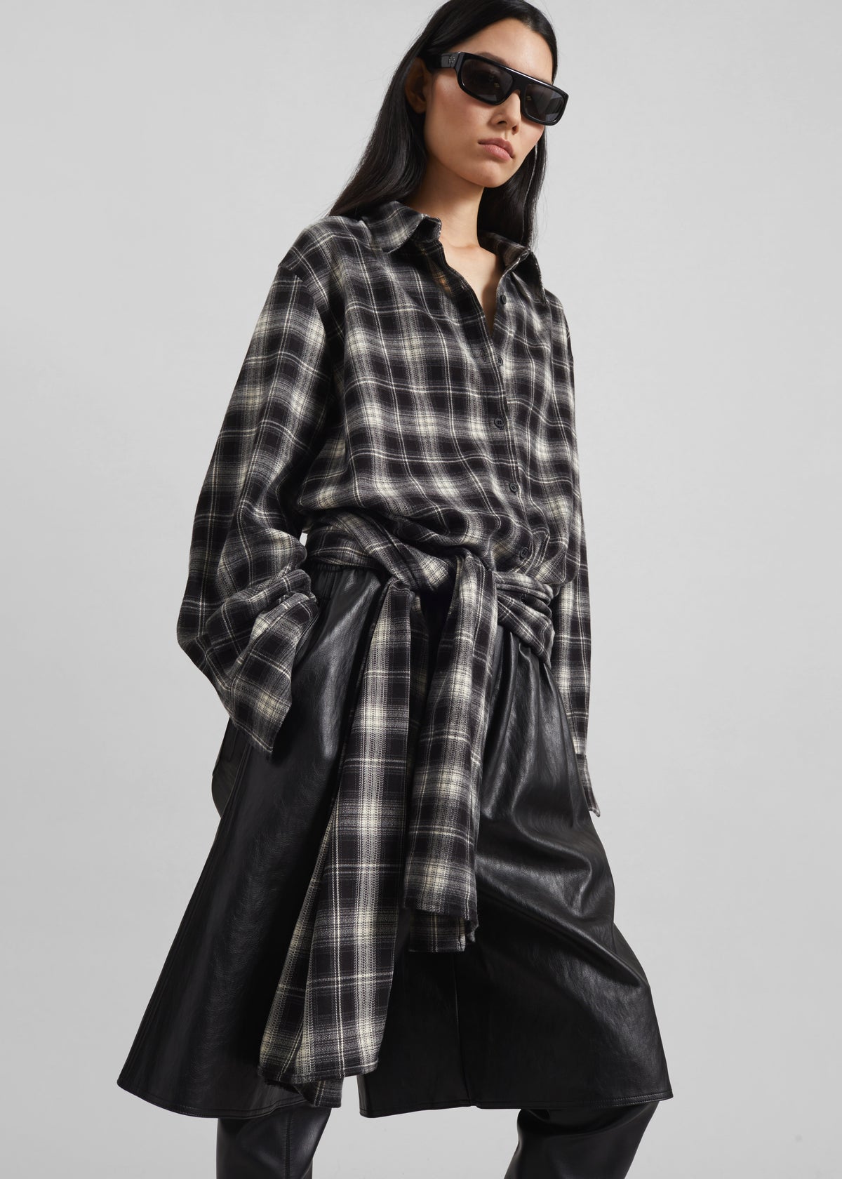 Risarven Faux Leather Bermuda Shorts - Black - 5