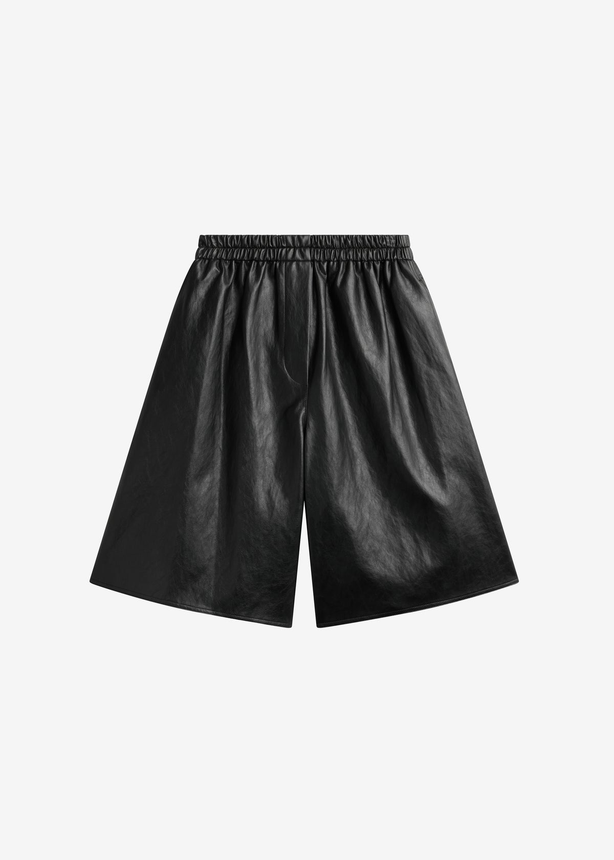 Risarven Faux Leather Bermuda Shorts - Black - 9
