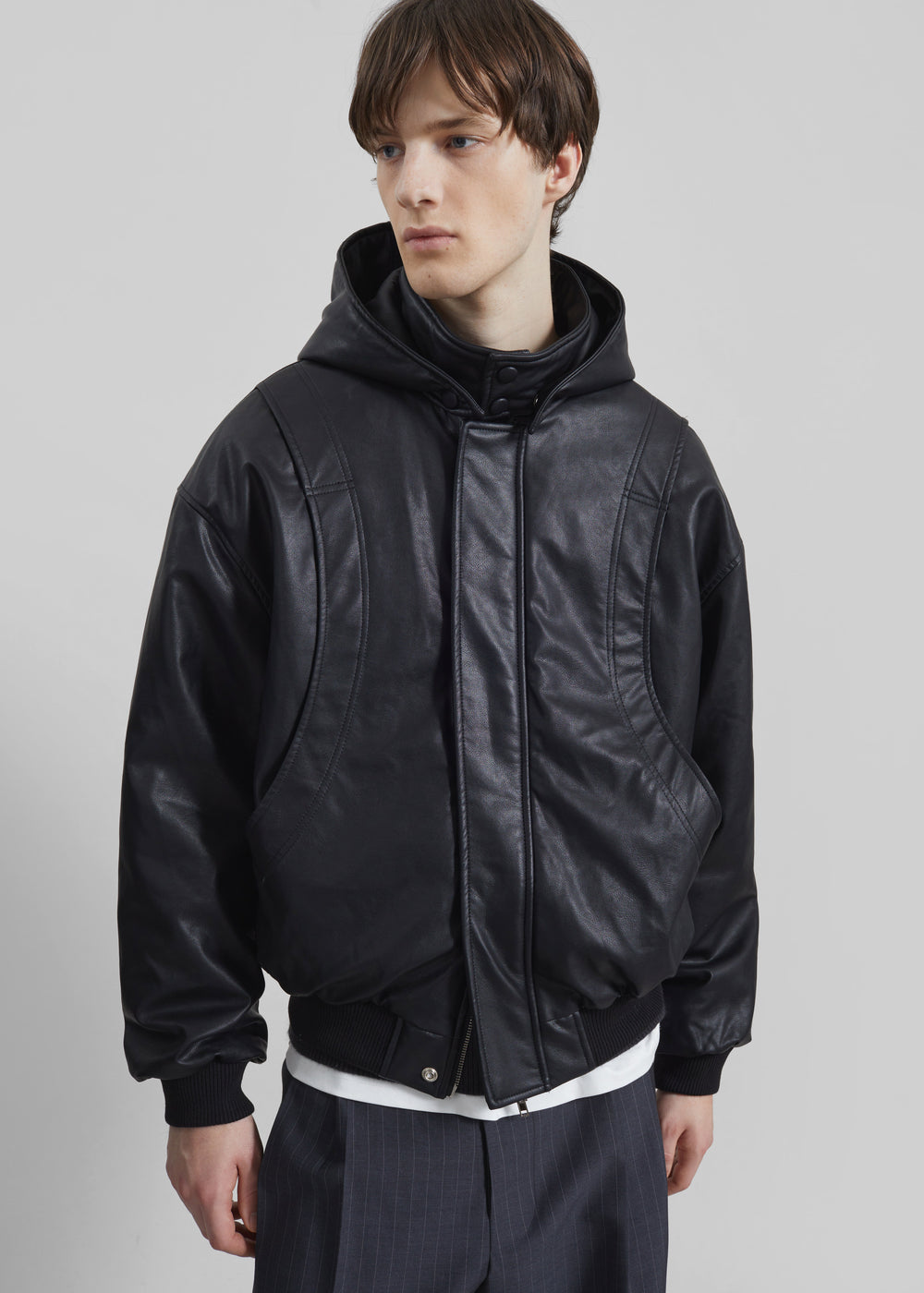 Risor Faux Leather Jacket - Black - 1