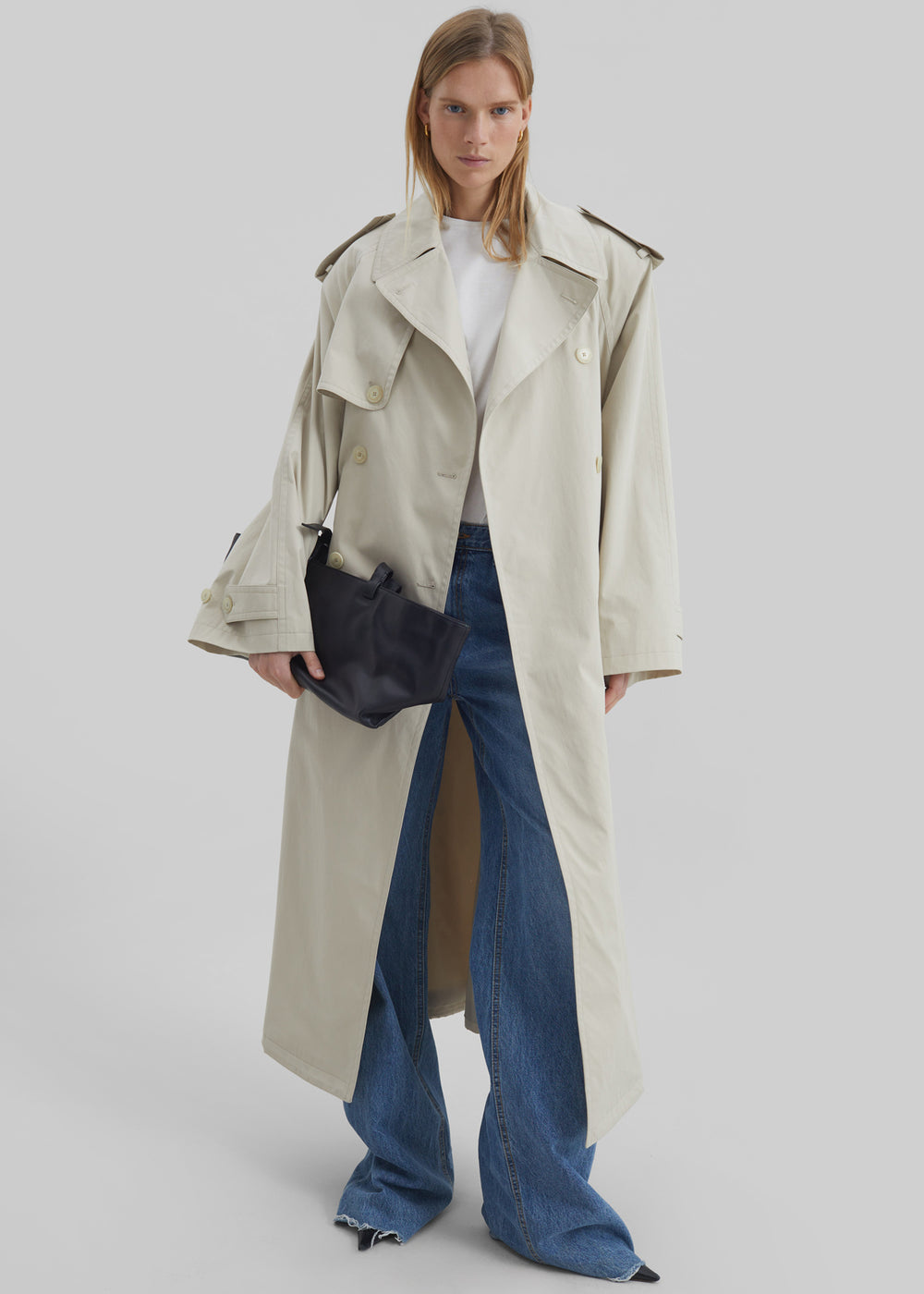 Riva Cotton Trench Coat - Light Beige