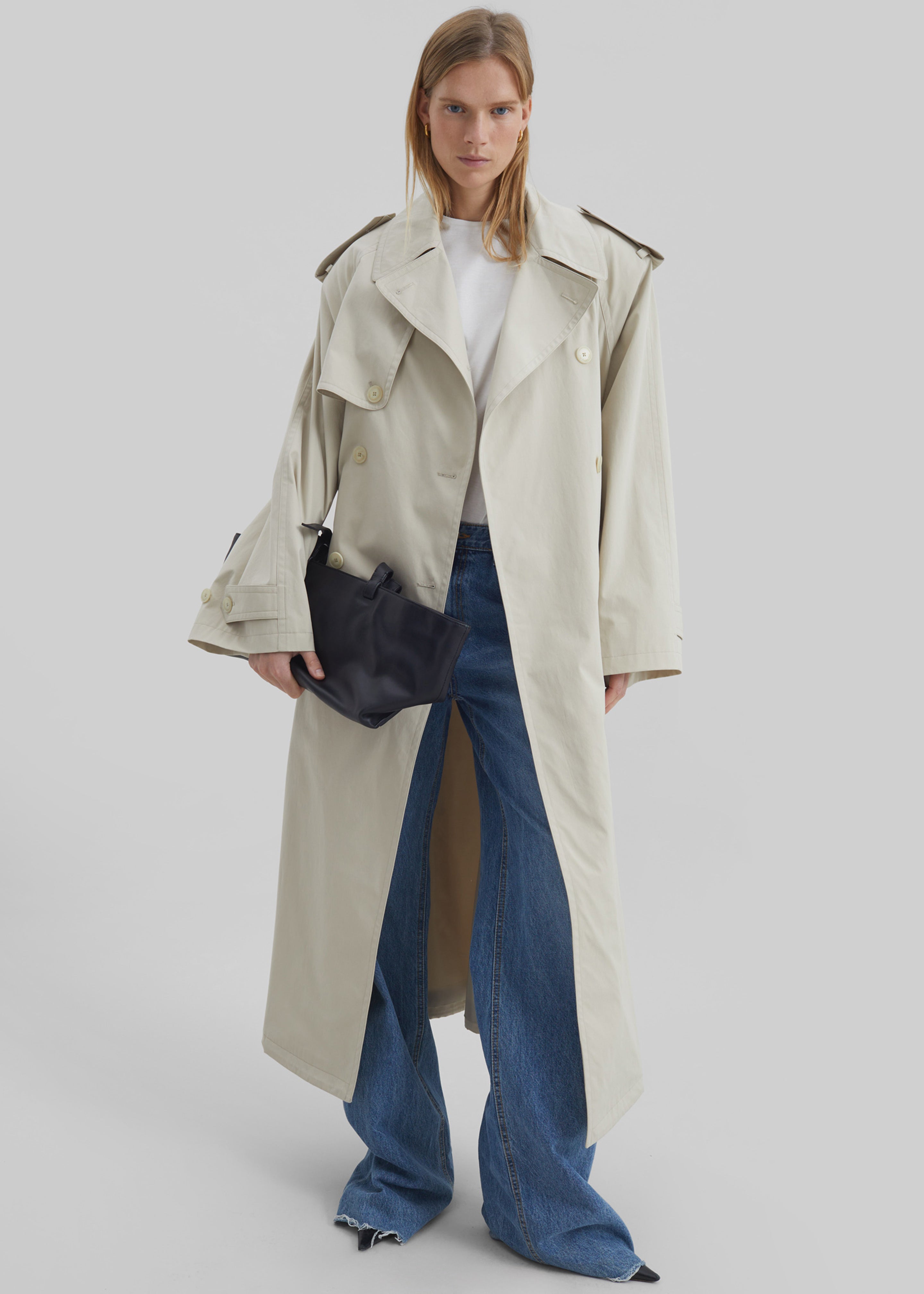 Riva Cotton Trench Coat - Light Beige - 1